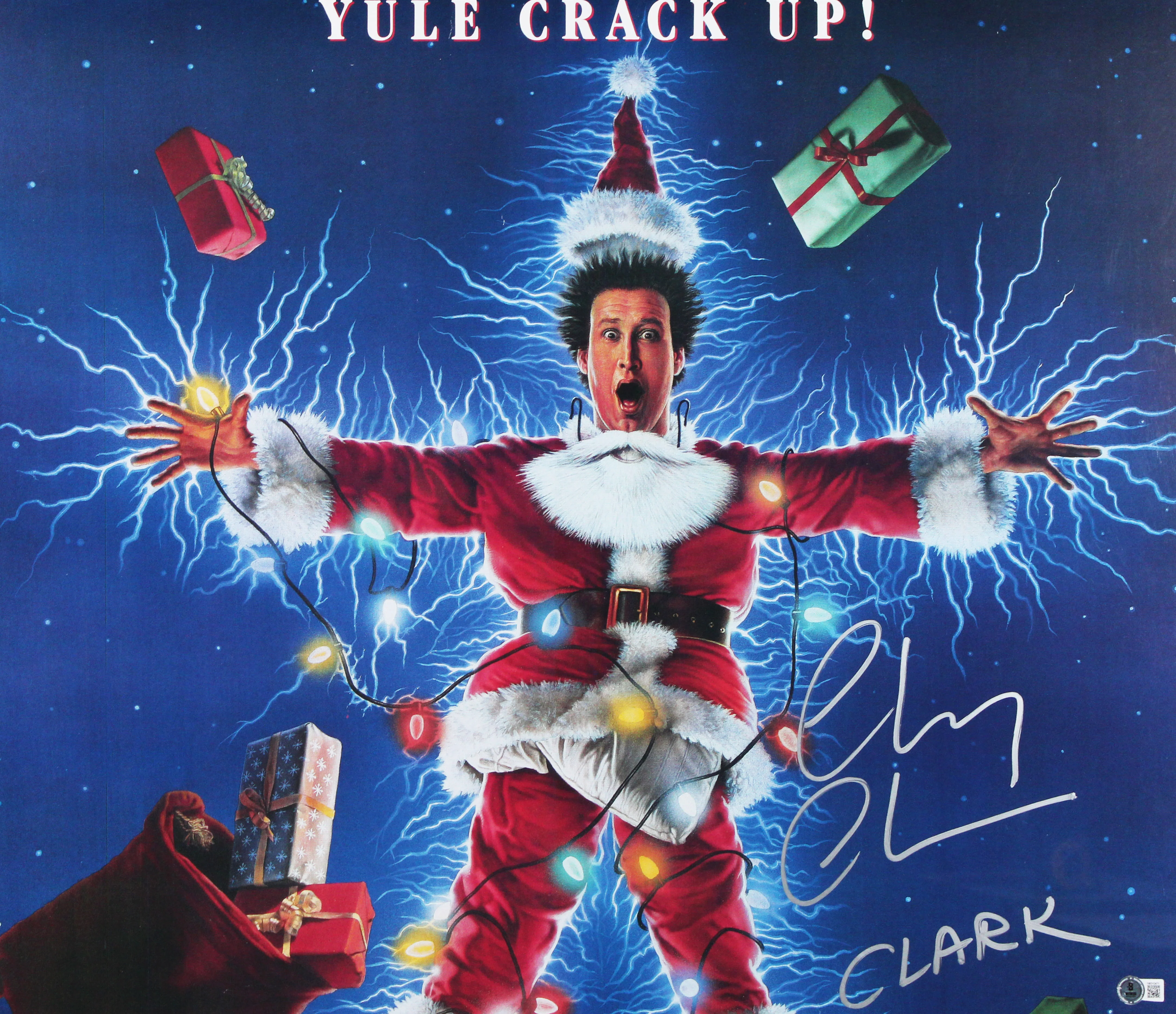 Chevy Chase Christmas Vacation "Clark" Signed & Framed 24x27 Poster BAS Witness - Image 3