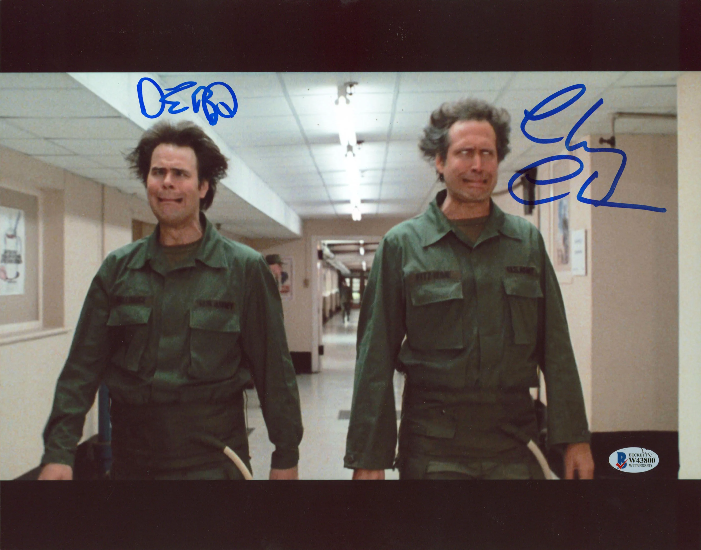 Chevy Chase & Dan Aykroyd Spies Like Us Signed 11x14 Hallway Photo BAS W #W43800 - Image 2