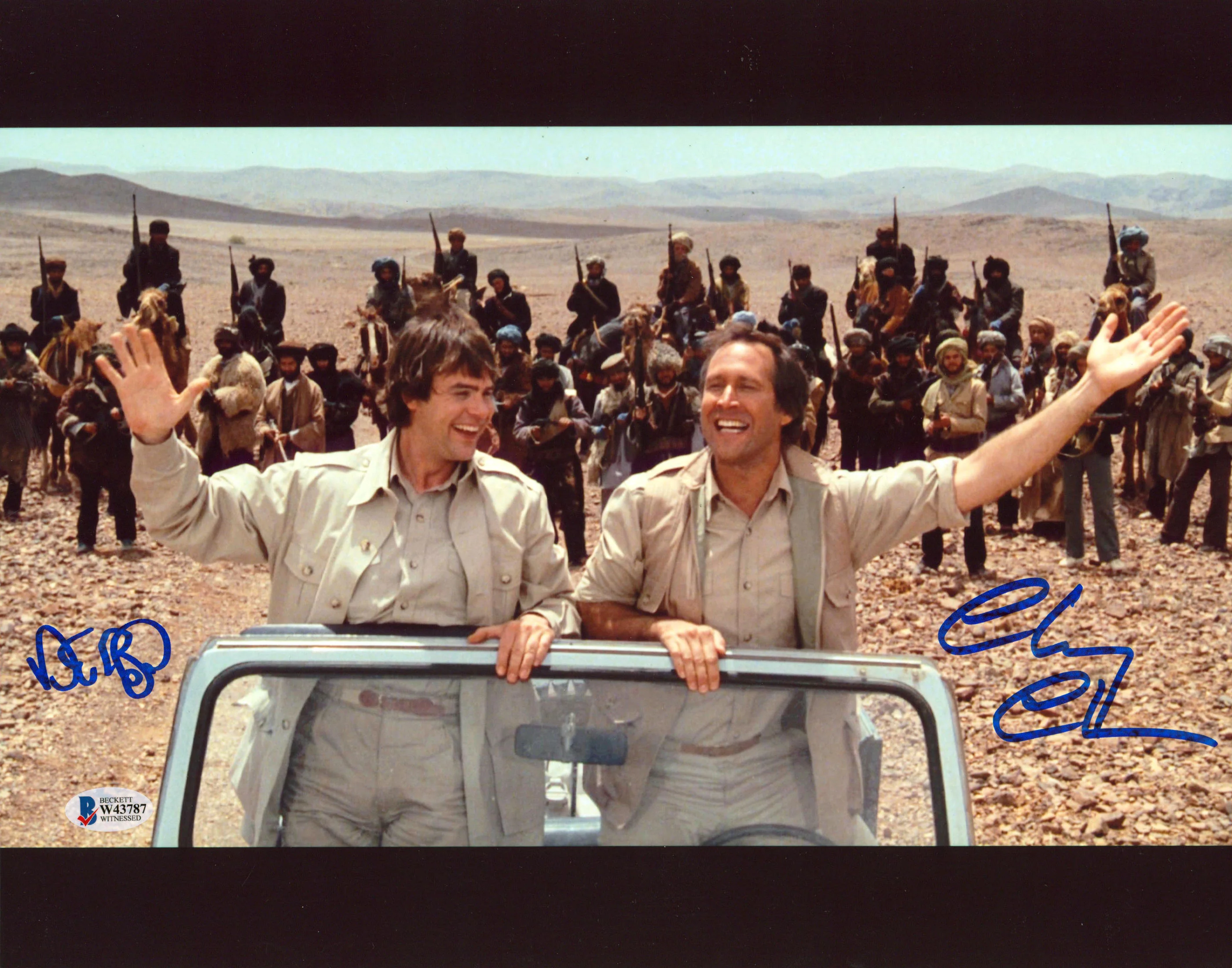 Chevy Chase & Dan Aykroyd Spies Like Us Signed 11x14 Jeep Photo BAS Witnessed - Image 2