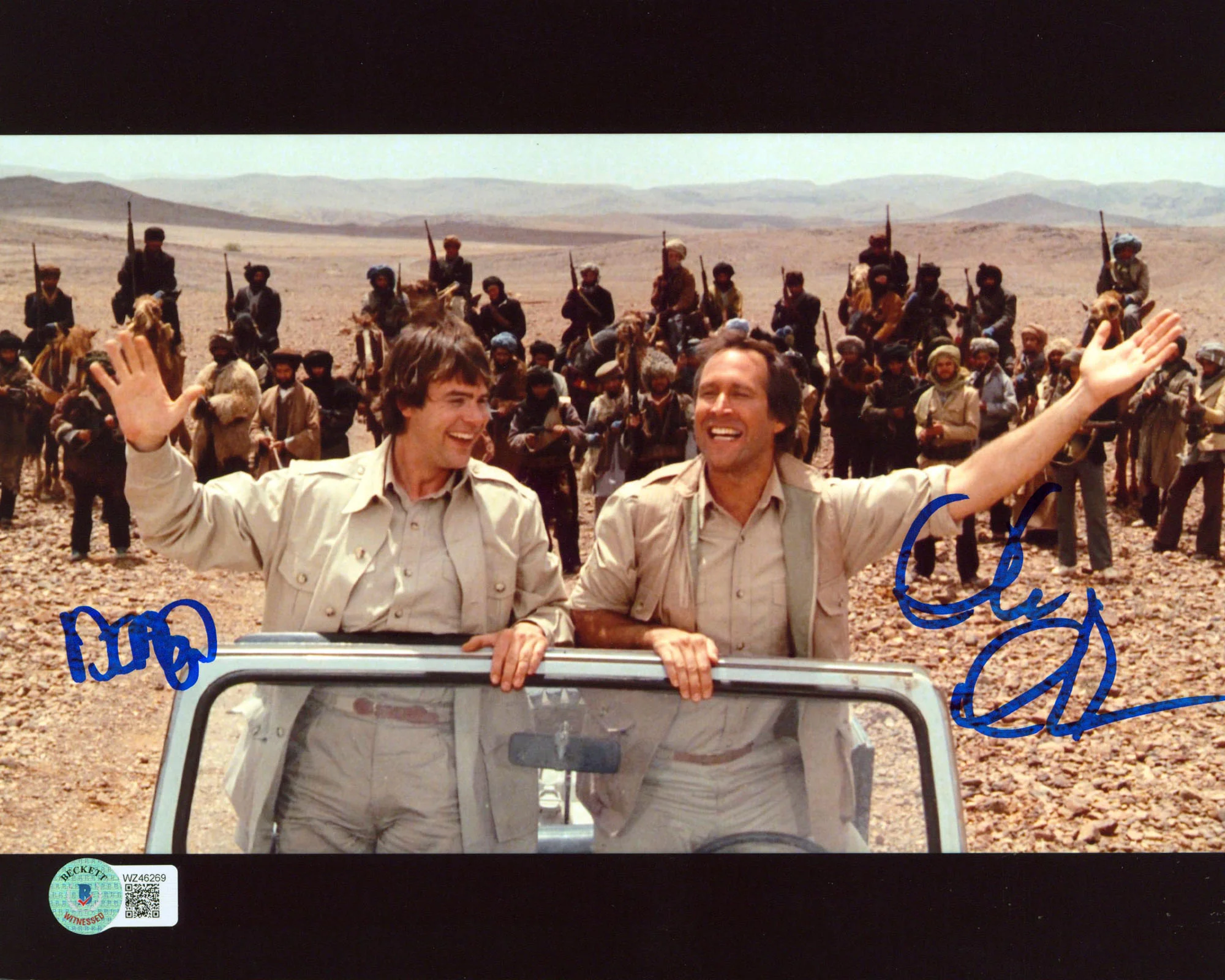 Chevy Chase & Dan Aykroyd Spies Like Us Signed 8x10 Jeep Photo BAS Witnessed - Image 2