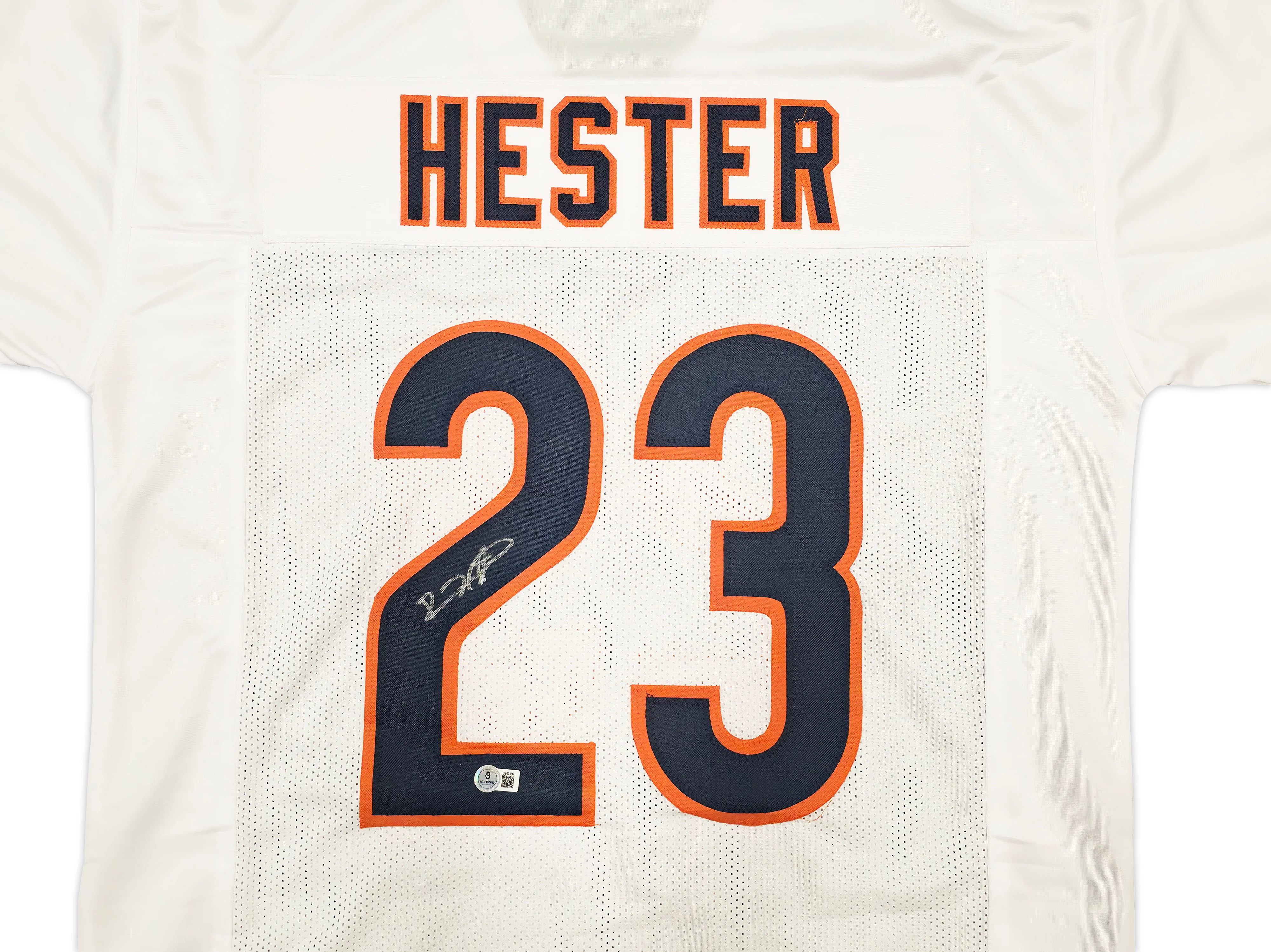 Chicago Bears Devin Hester Autographed White Jersey Beckett BAS QR Stock #250274 - Image 3