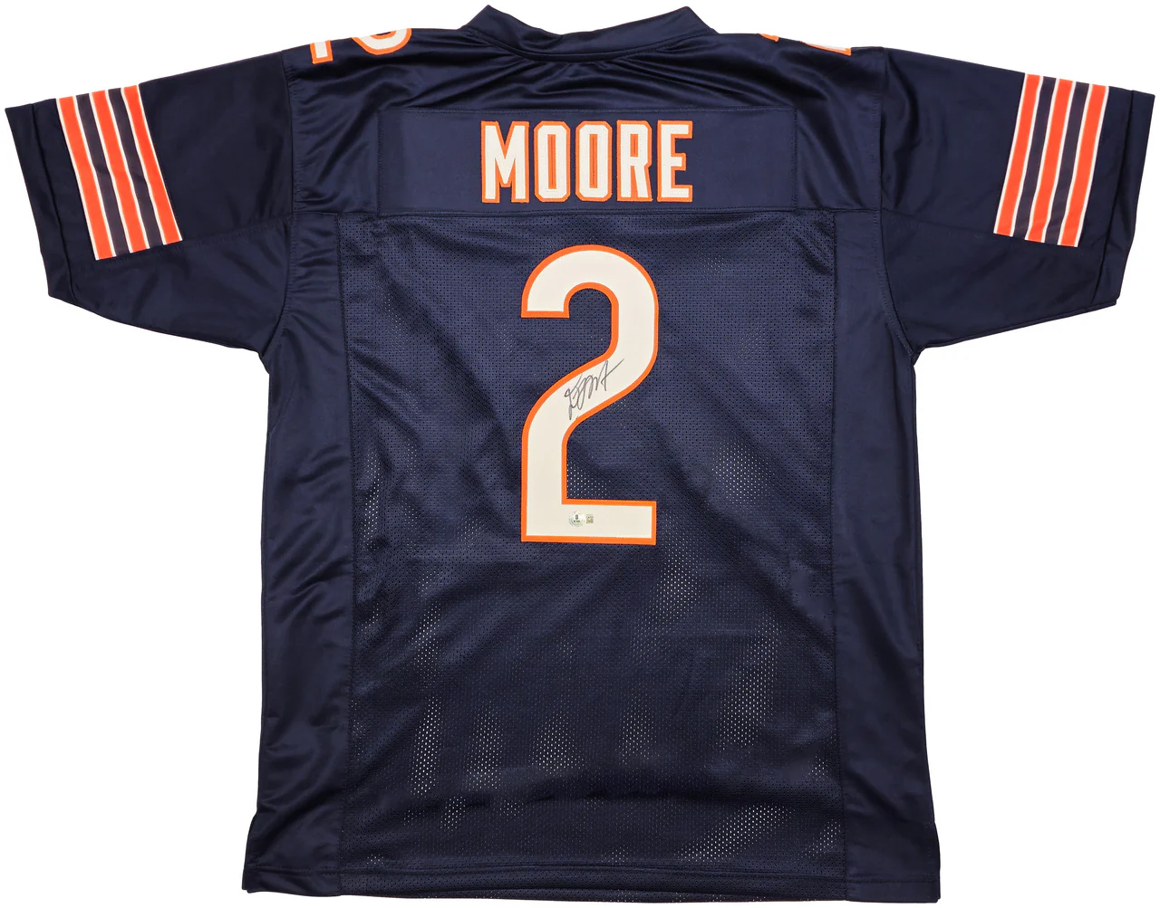Chicago Bears DJ Moore Autographed Blue Jersey Beckett BAS Witness Stock #238785 - Image 2