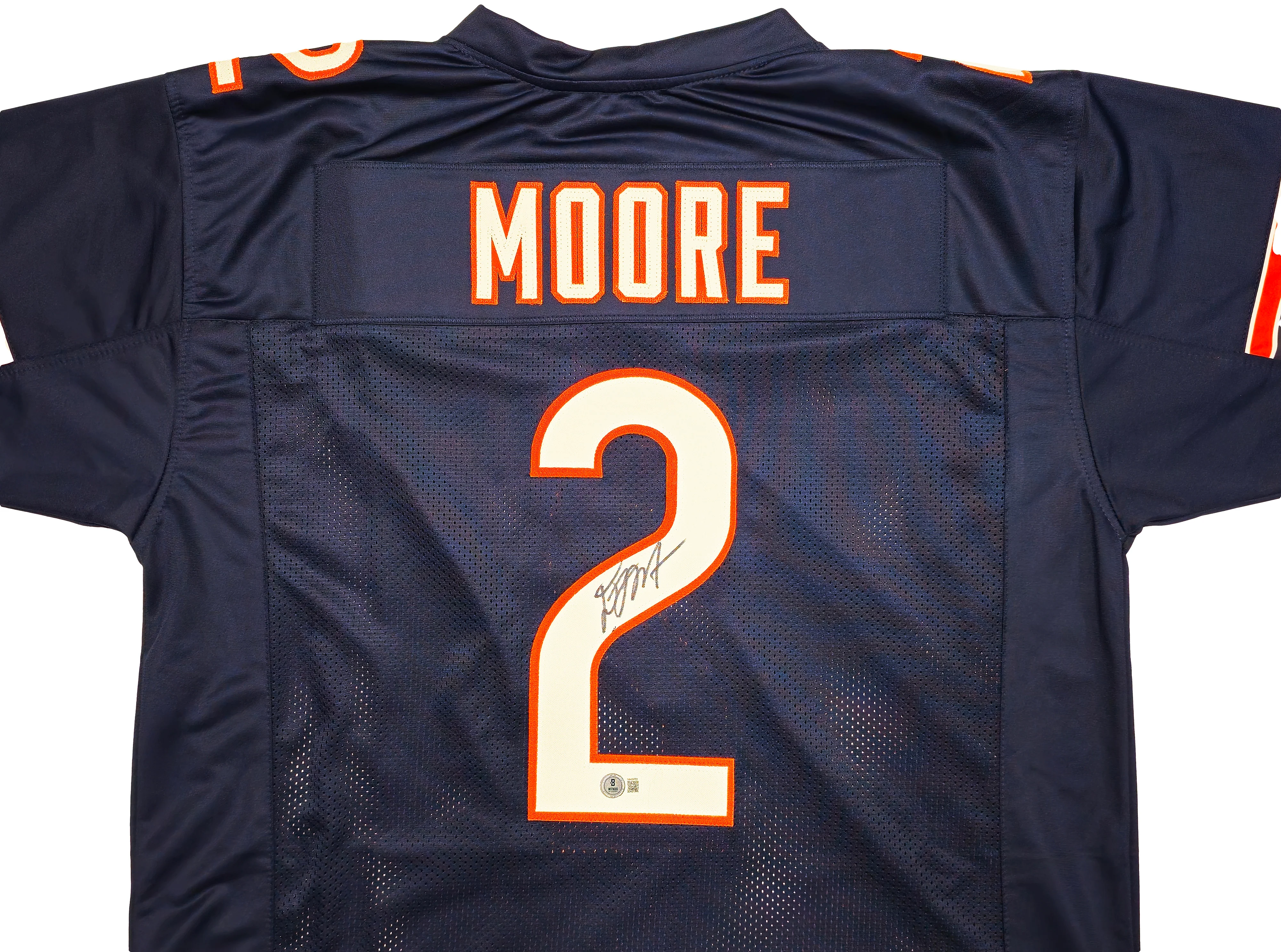 Chicago Bears DJ Moore Autographed Blue Jersey Beckett BAS Witness Stock #238785 - Image 3