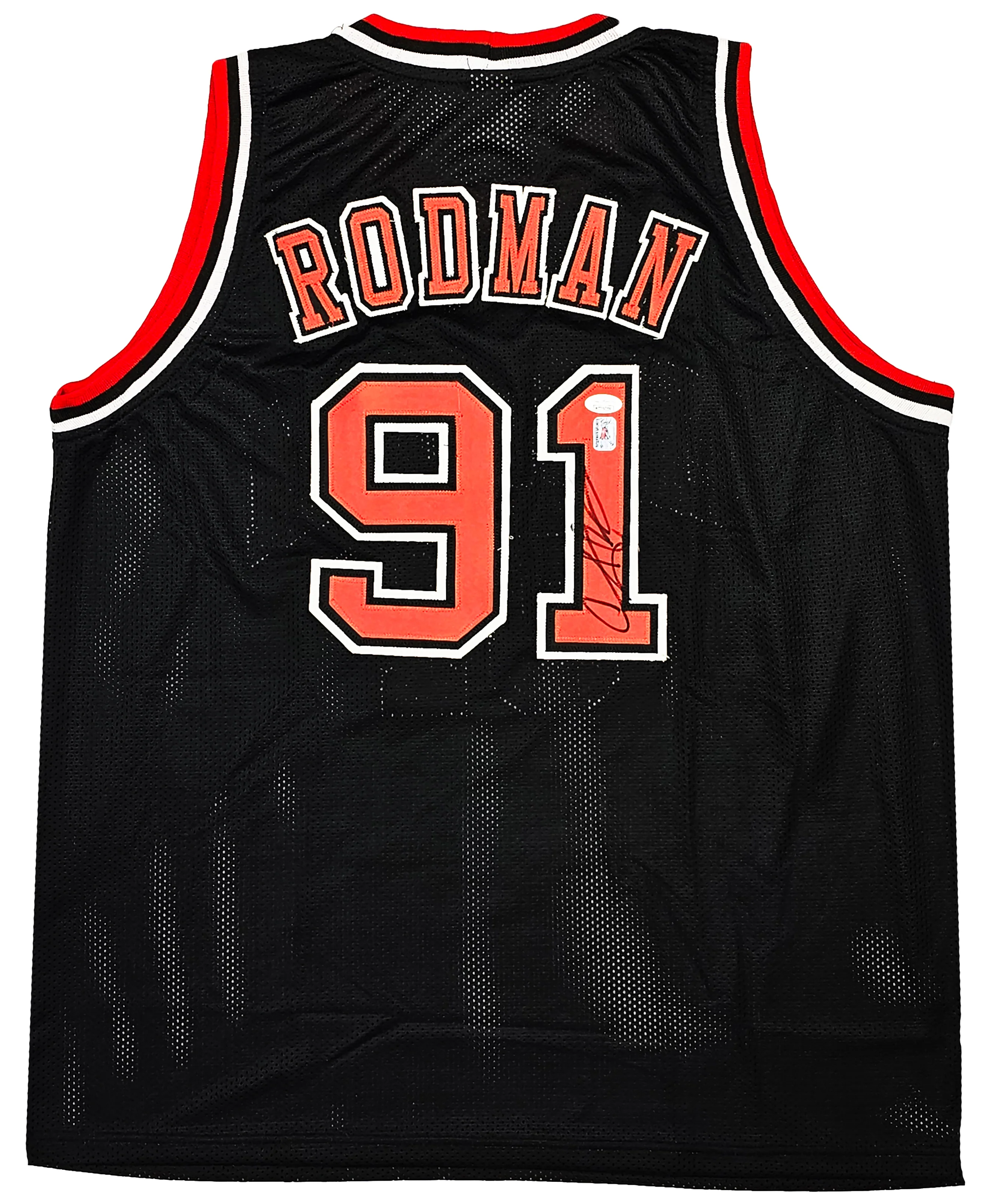 Chicago Bulls Dennis Rodman Autographed Black Jersey JSA Stock #215736 - Image 2