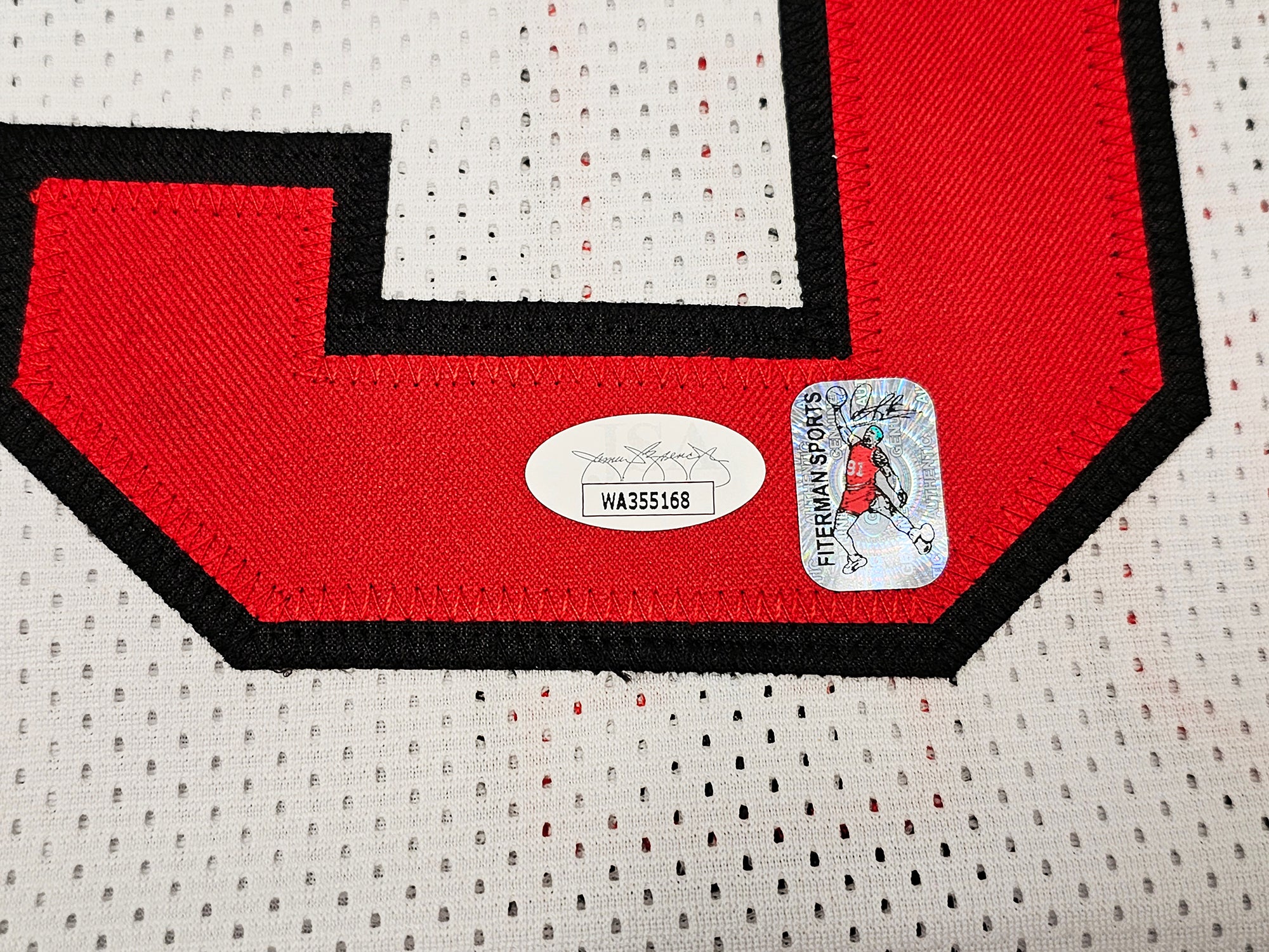Chicago Bulls Dennis Rodman Autographed White Jersey JSA Stock #215737 - Image 5