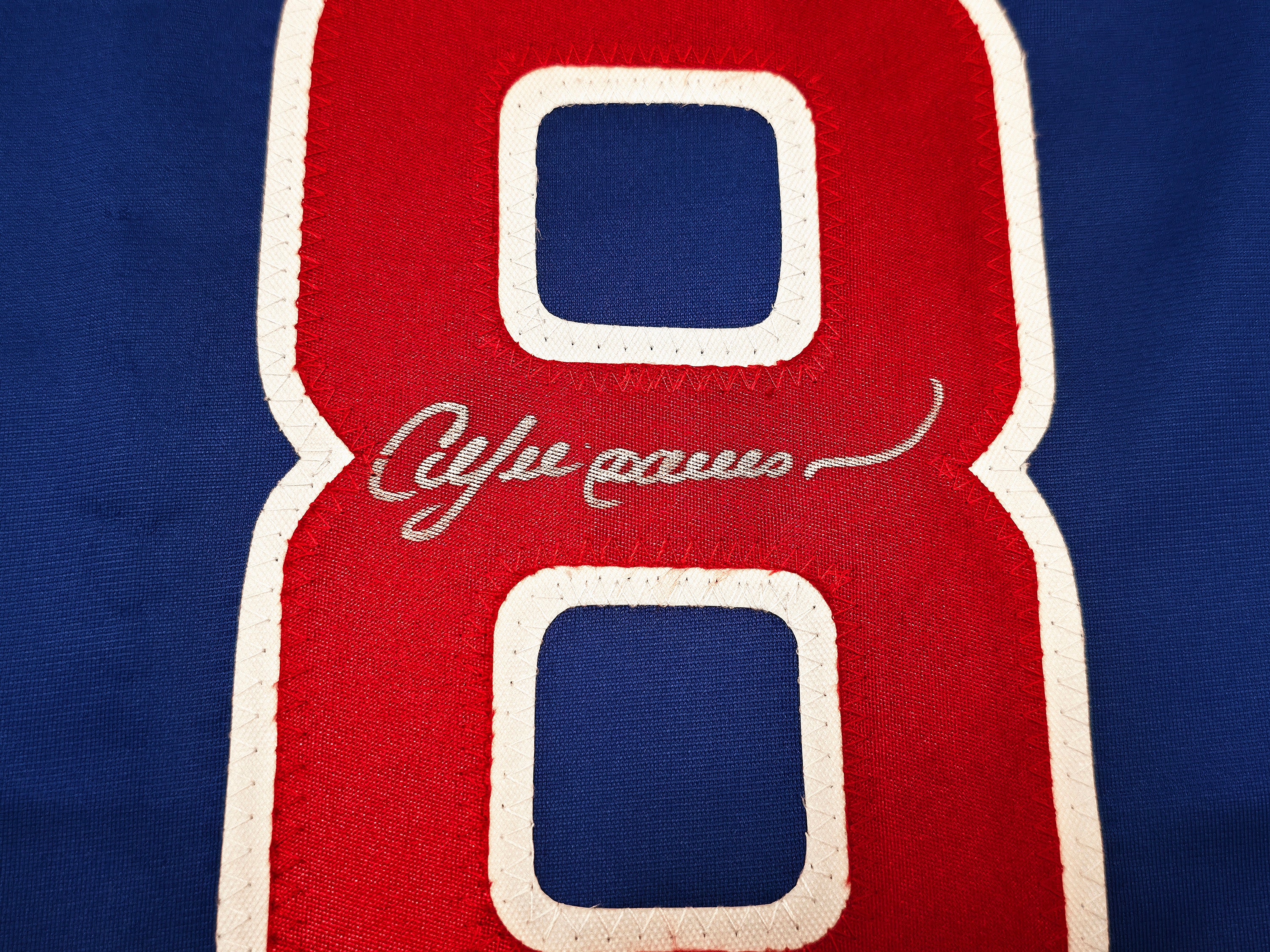 Chicago Cubs Andre Dawson Autographed Blue Jersey Beckett BAS Witness Stock #256897 - Image 4