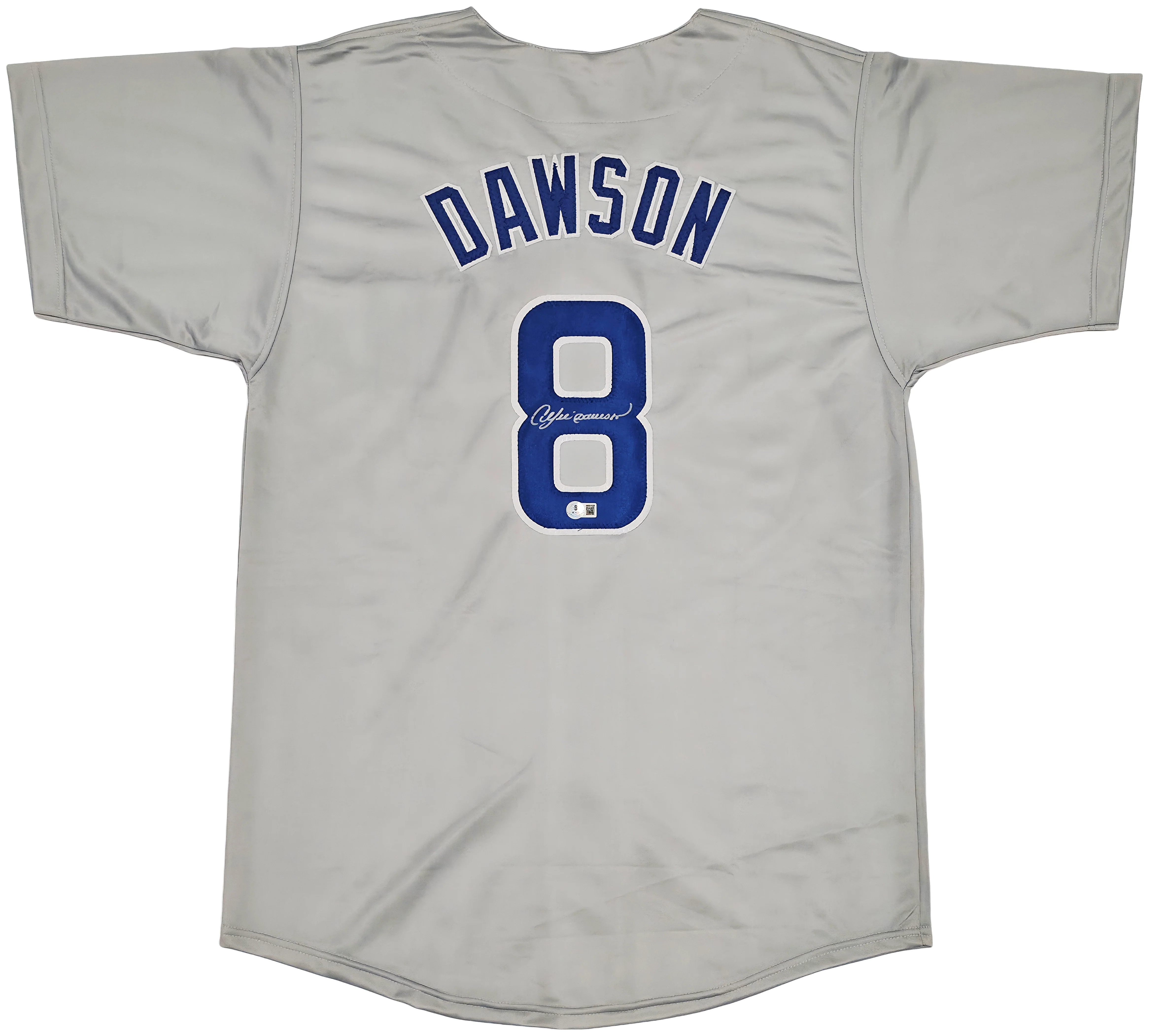 Chicago Cubs Andre Dawson Autographed Gray Jersey Beckett BAS Witness Stock #256893 - Image 2