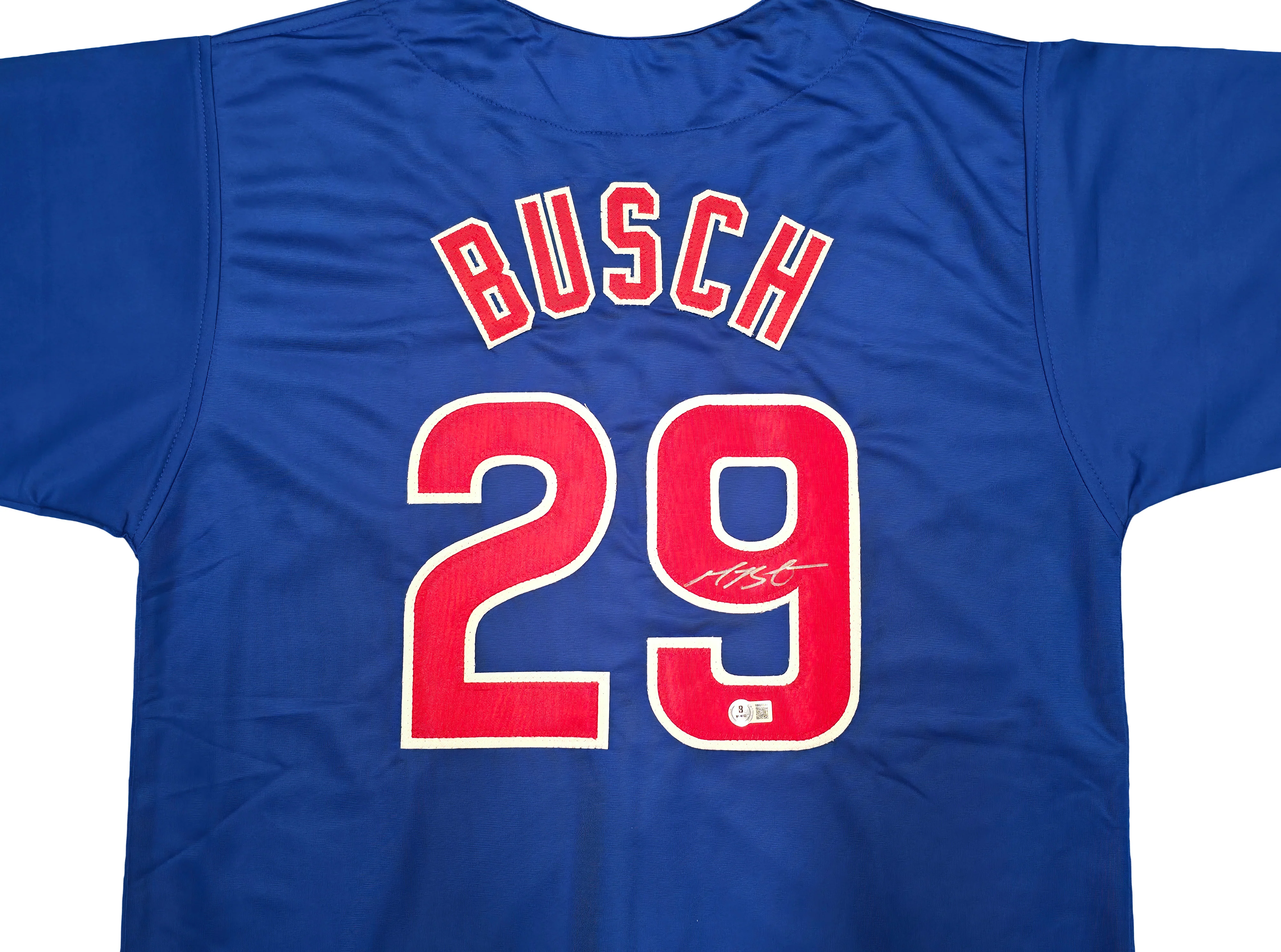 Chicago Cubs Michael Busch Autographed Blue Jersey Beckett BAS Witness Stock #256913 - Image 3