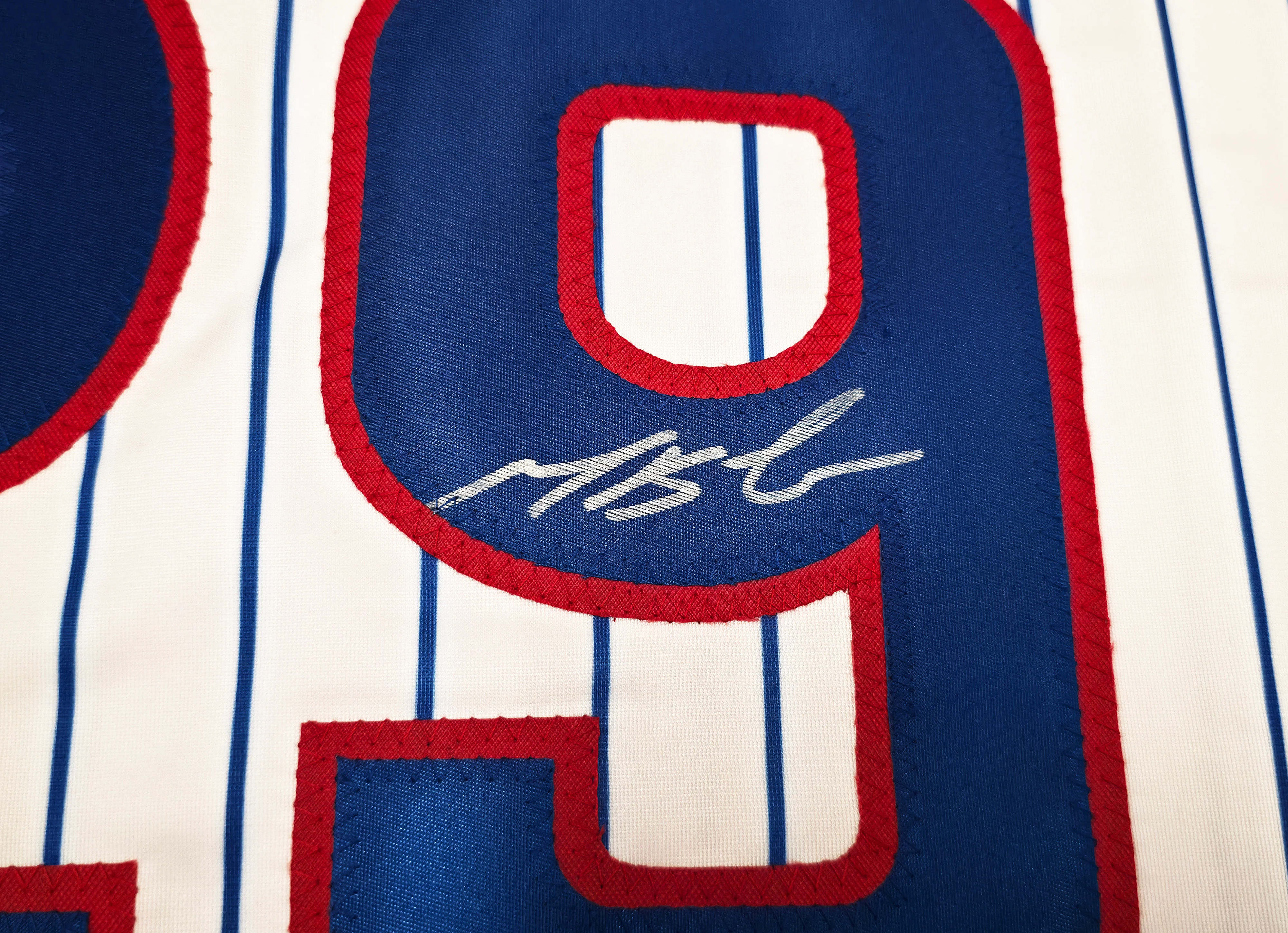 Chicago Cubs Michael Busch Autographed White Pinstripes Jersey Beckett BAS Witness Stock #256912 - Image 4