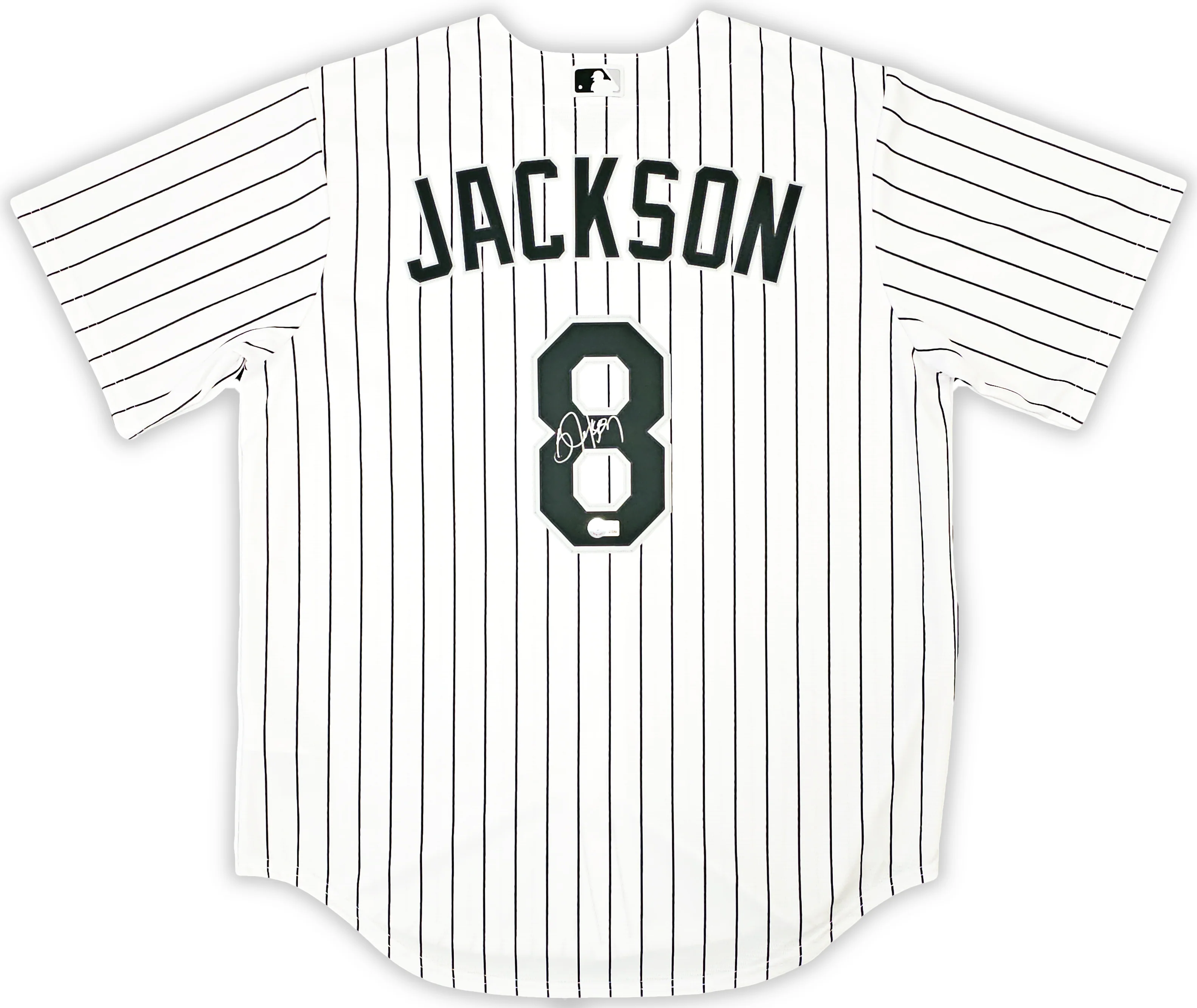 Chicago White Sox Bo Jackson Autographed White Pinstripe Nike Jersey Size L Beckett BAS Witness Stock #218040 - Image 2