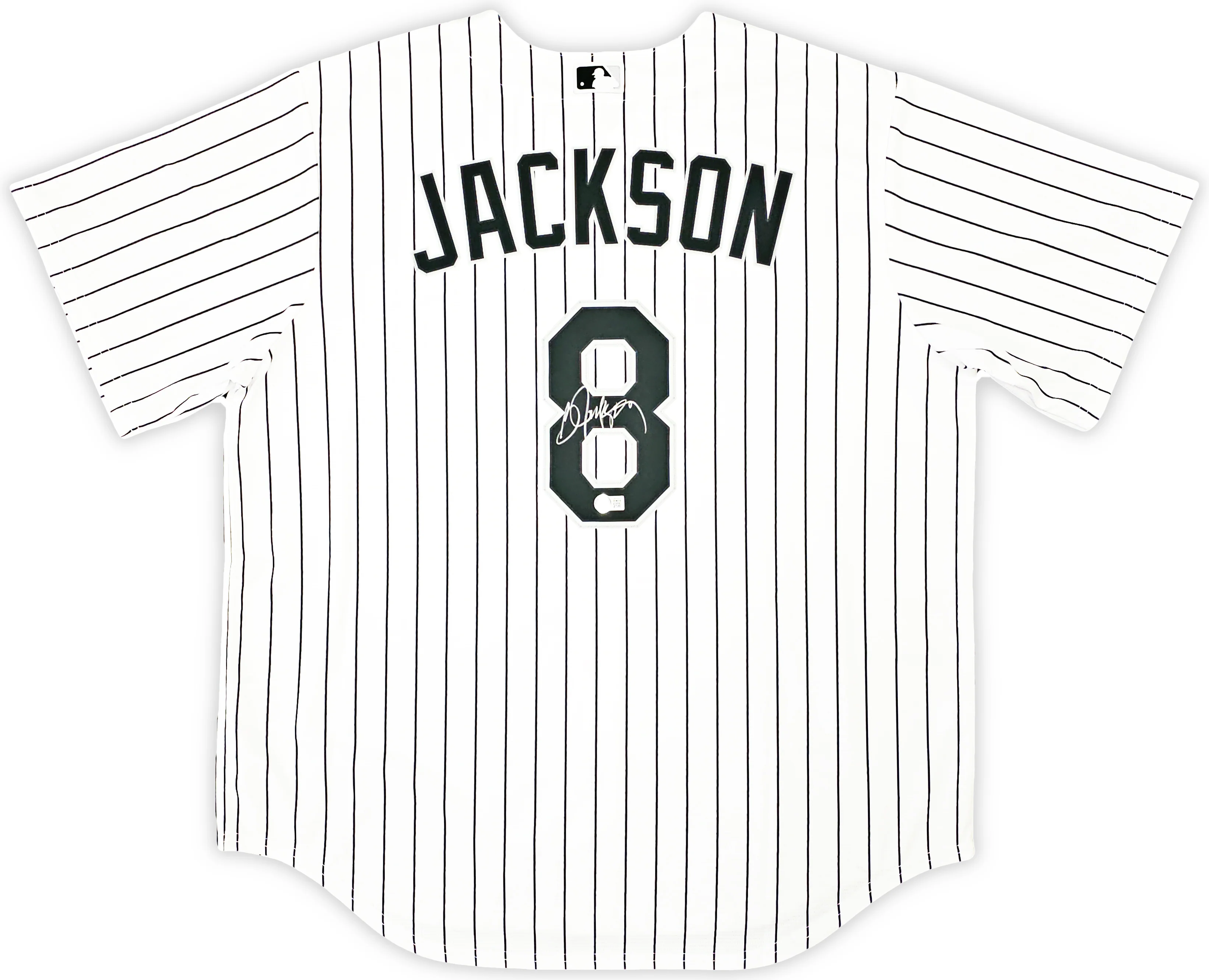 Chicago White Sox Bo Jackson Autographed White Pinstripe Nike Jersey Size XL Beckett BAS Witness Stock #218039 - Image 2
