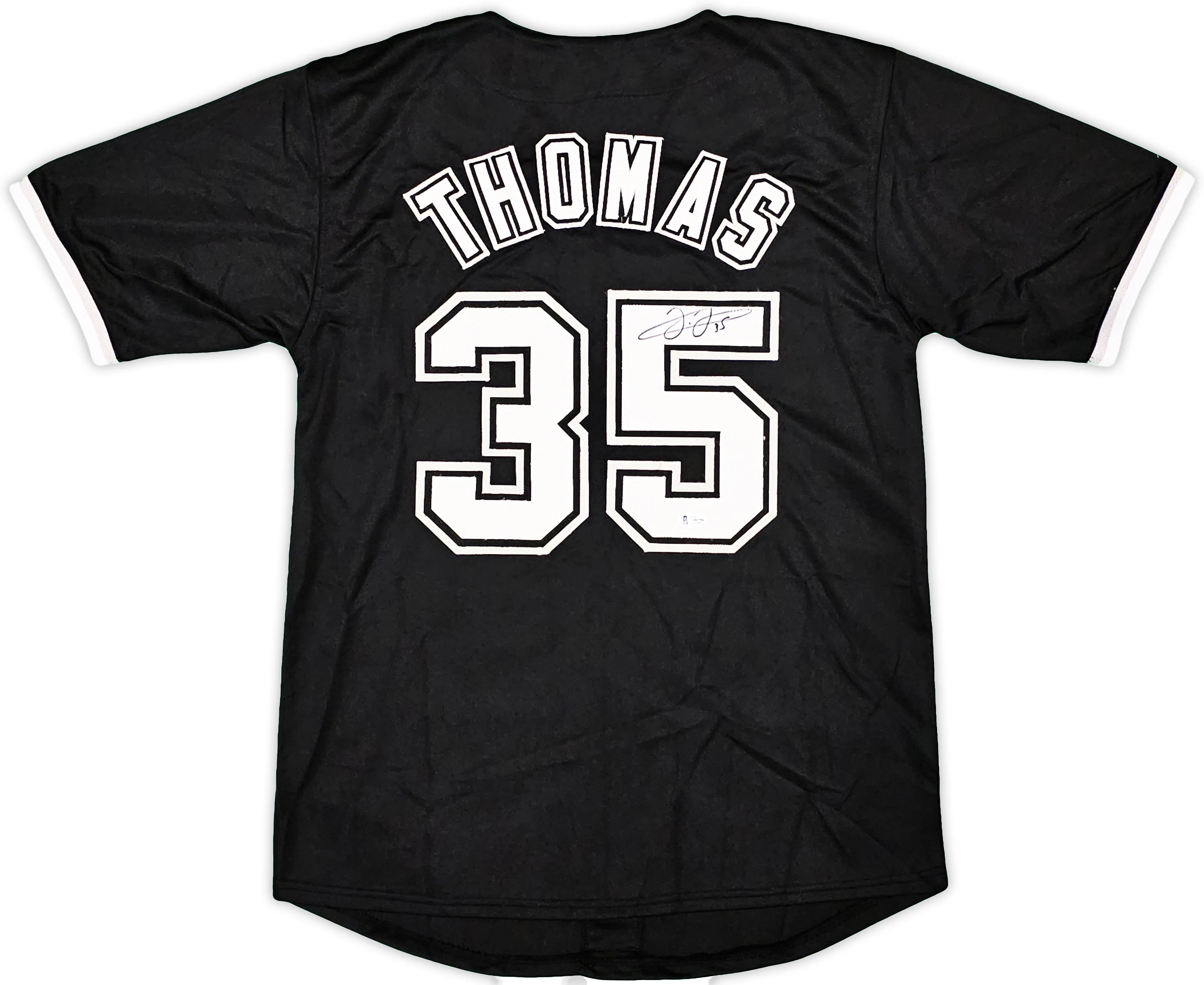 Chicago White Sox Frank Thomas Autographed Black Jersey Beckett BAS Stock #179029 - Image 2