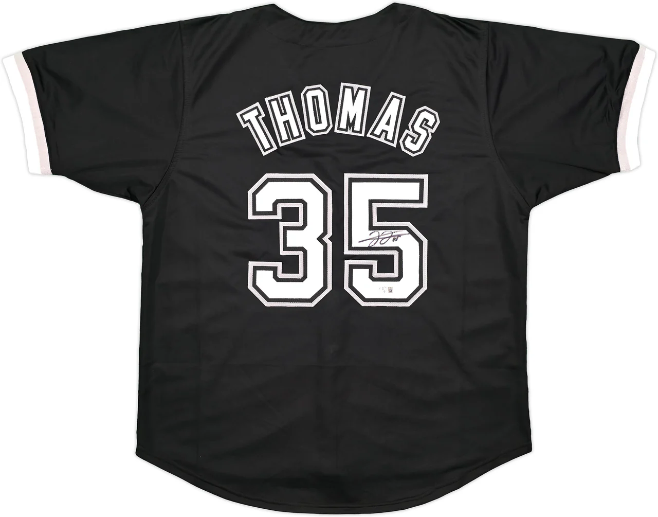 Chicago White Sox Frank Thomas Autographed Black Jersey Beckett BAS Witness Stock #239750 - Image 2