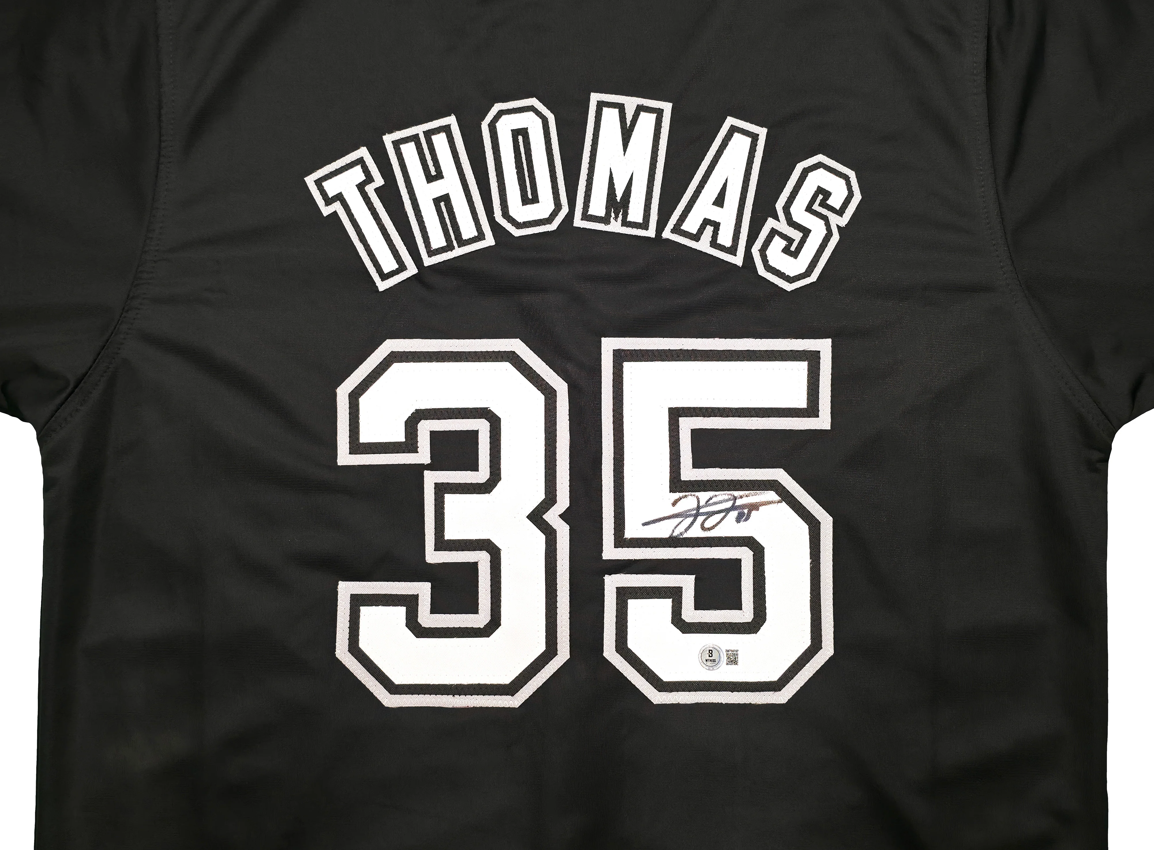Chicago White Sox Frank Thomas Autographed Black Jersey Beckett BAS Witness Stock #239750 - Image 3
