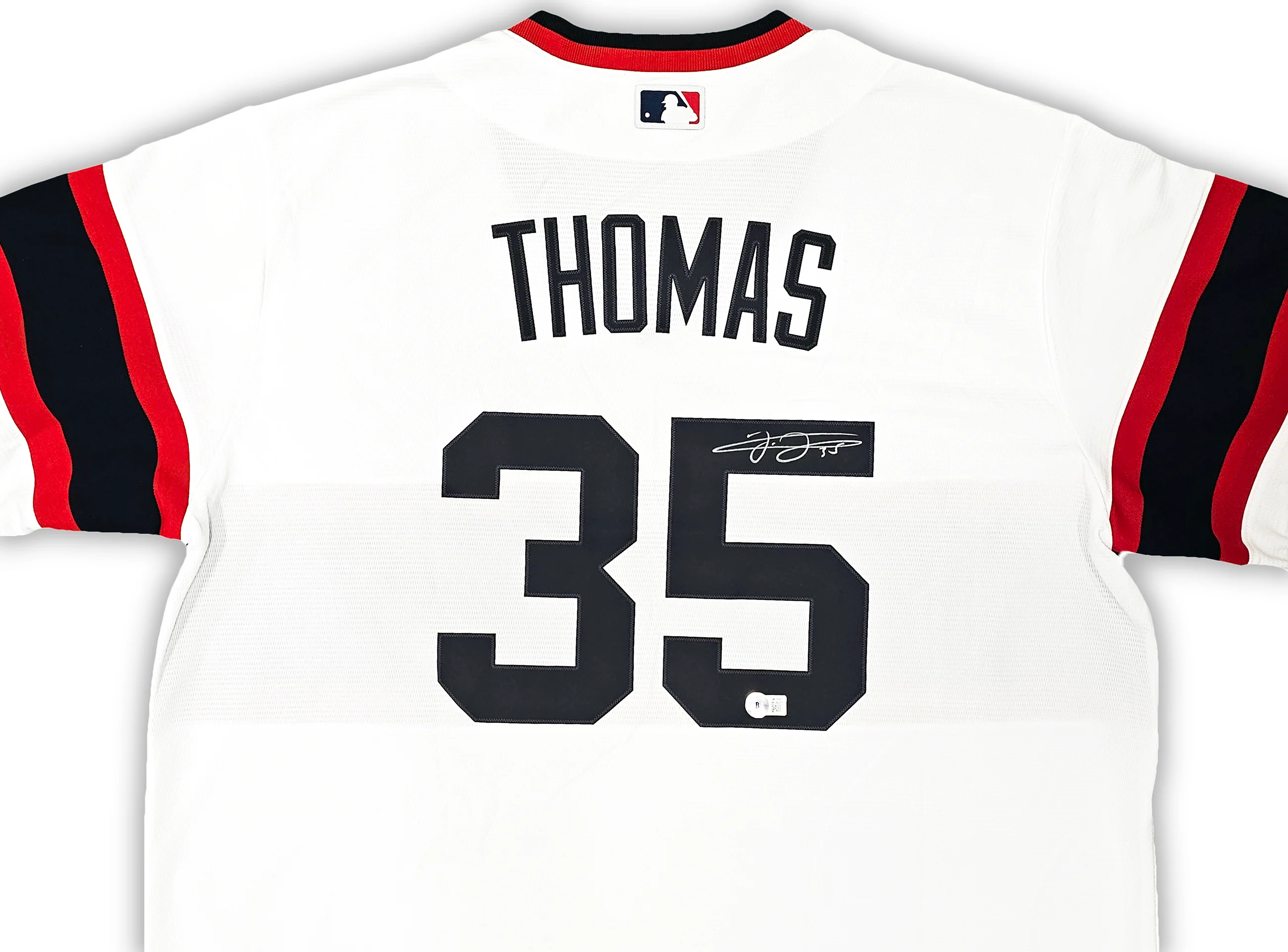 Chicago White Sox Frank Thomas Autographed White Nike Jersey Size XL Beckett BAS Witness Stock #215873 - Image 3