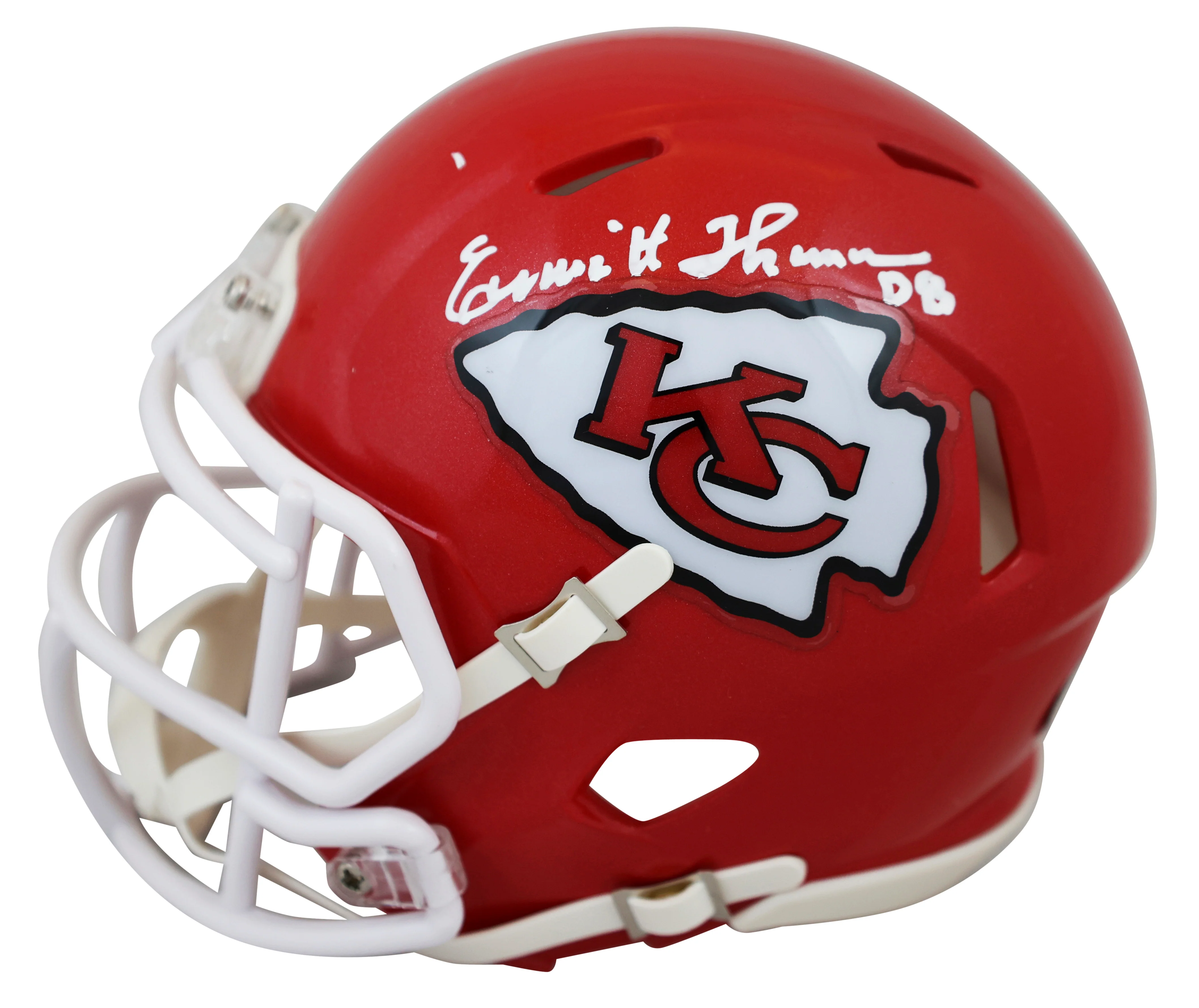 Chiefs Emmitt Thomas "HOF 2008" Signed Speed Mini Helmet BAS Witnessed #2W142422 - Image 2
