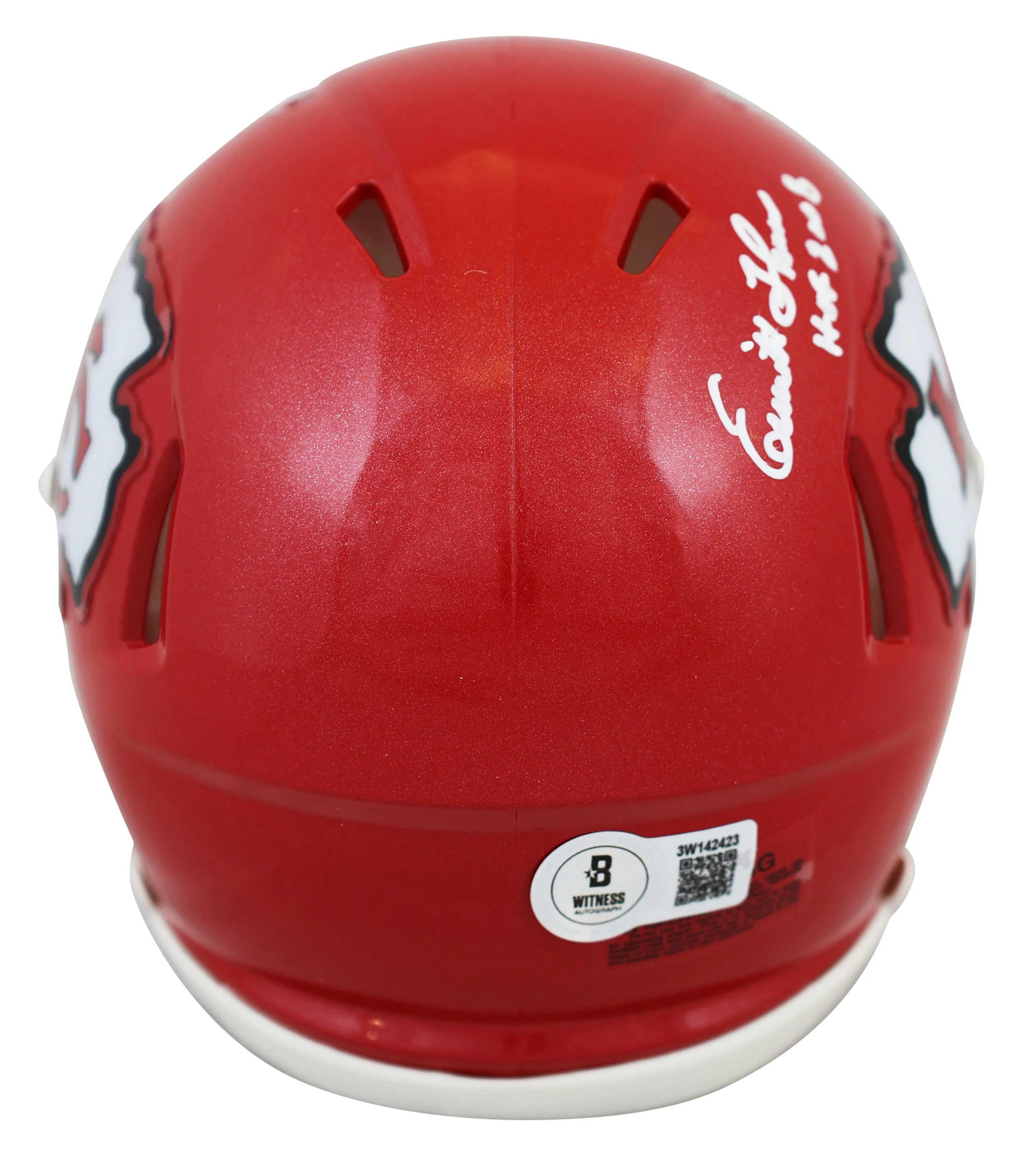 Chiefs Emmitt Thomas "HOF 2008" Signed Speed Mini Helmet W/ Case BAS Witnessed - Image 4