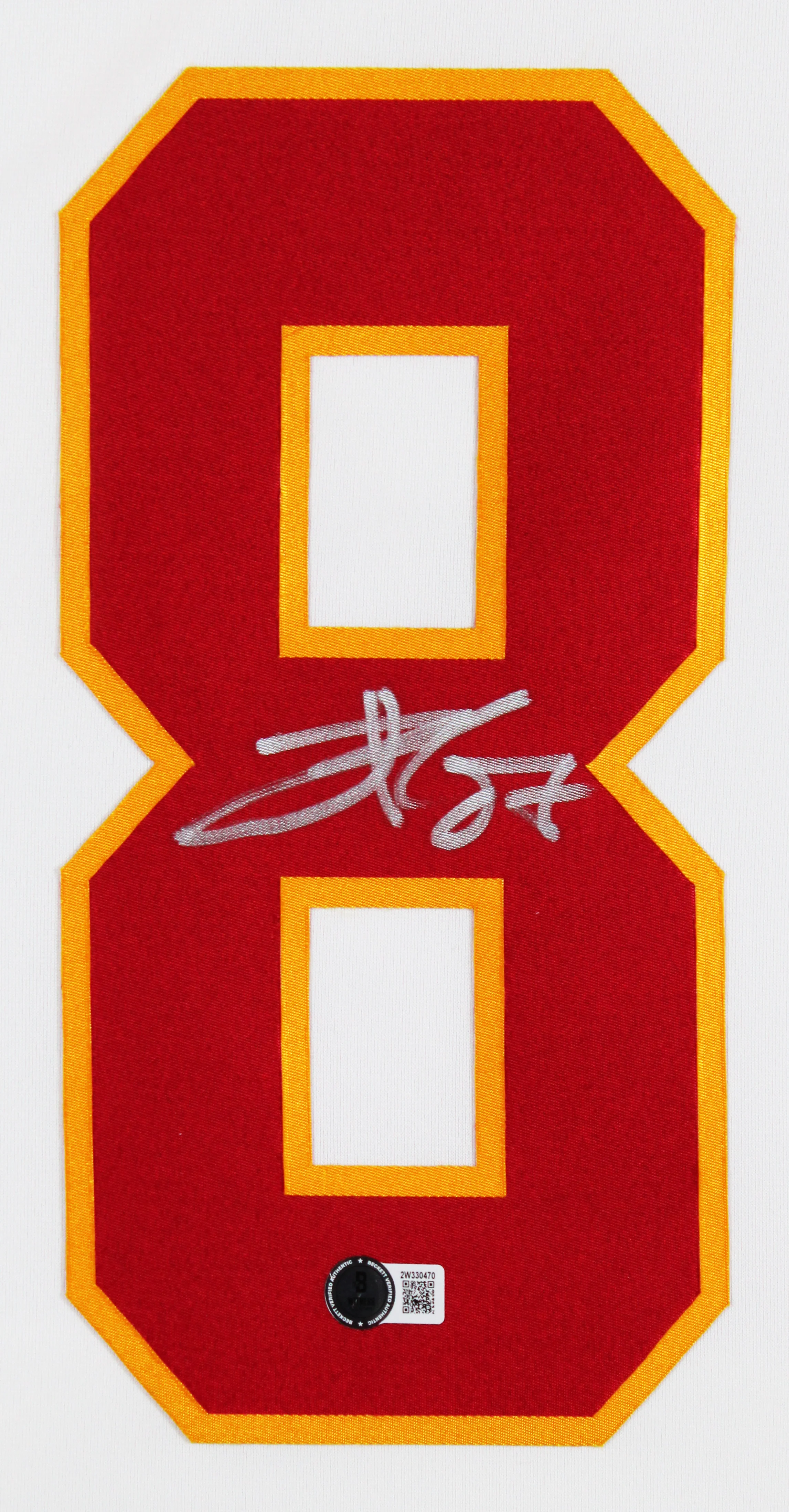 Chiefs Travis Kelce Signed White Nike Limited Framed Jersey BAS Witnessed - Image 3