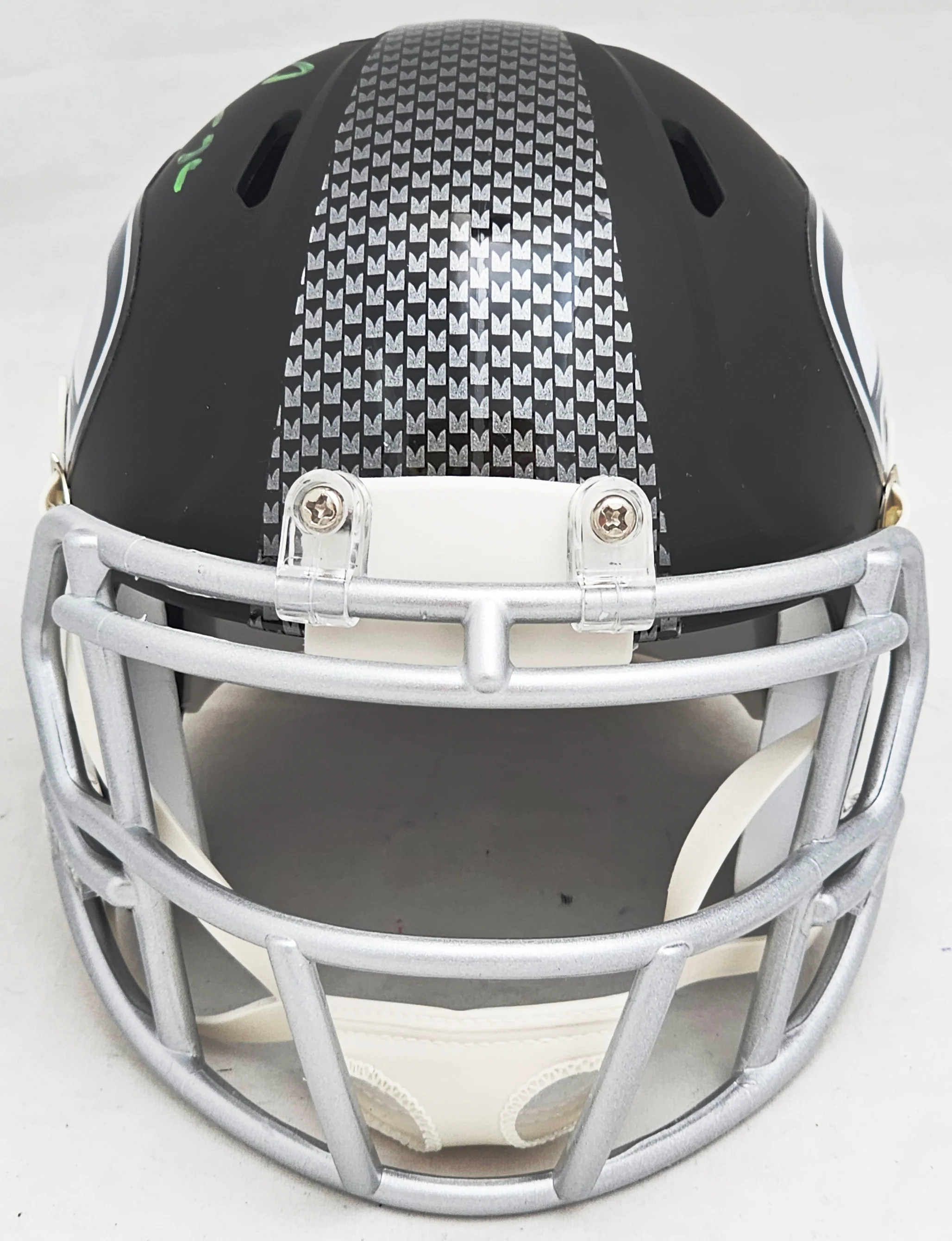 Chris Carson Autographed Seattle Seahawks Flat Matte Black Speed Mini Helmet Fanatics Holo Stock #216812 - Image 3