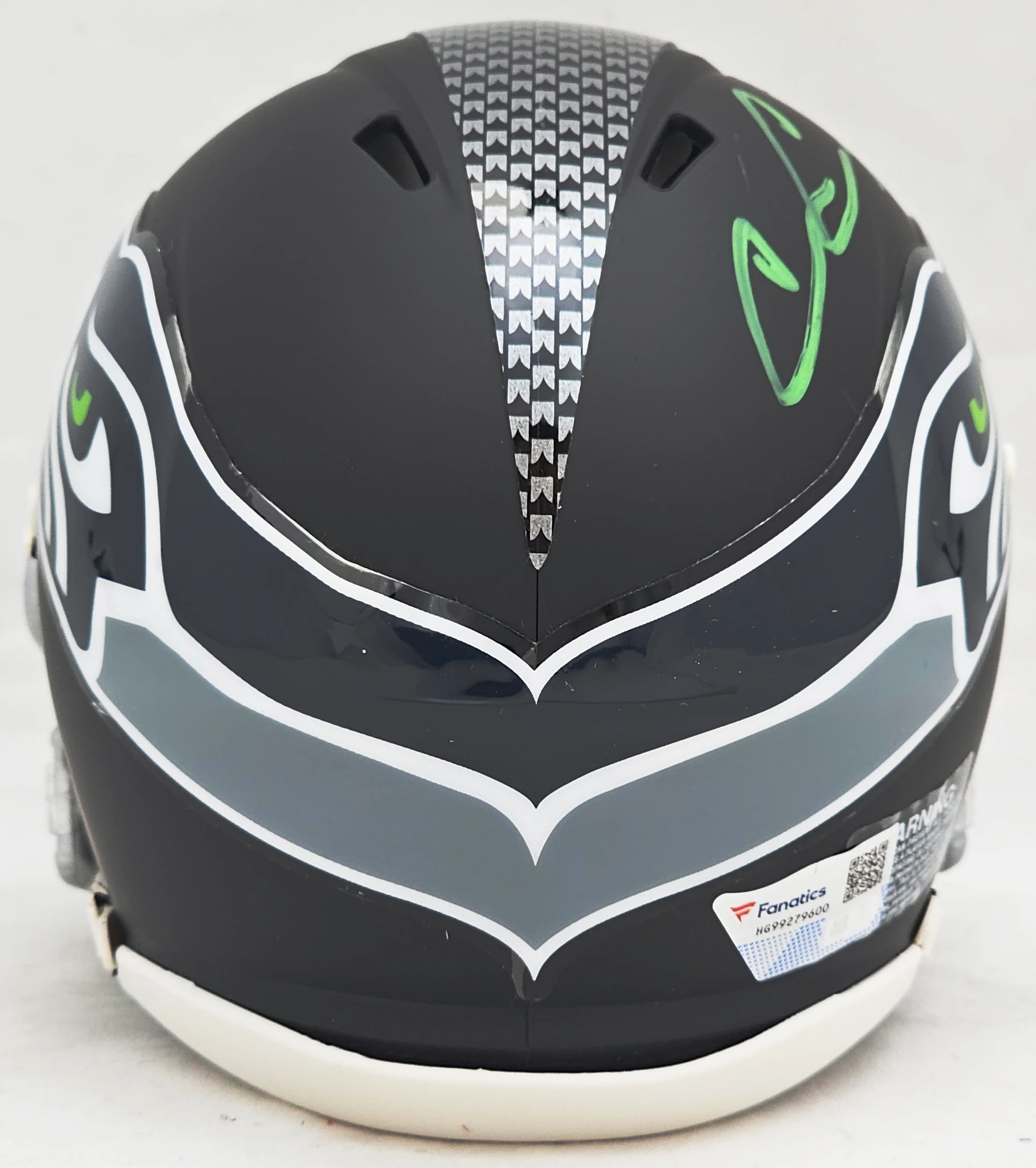 Chris Carson Autographed Seattle Seahawks Flat Matte Black Speed Mini Helmet Fanatics Holo Stock #216812 - Image 4