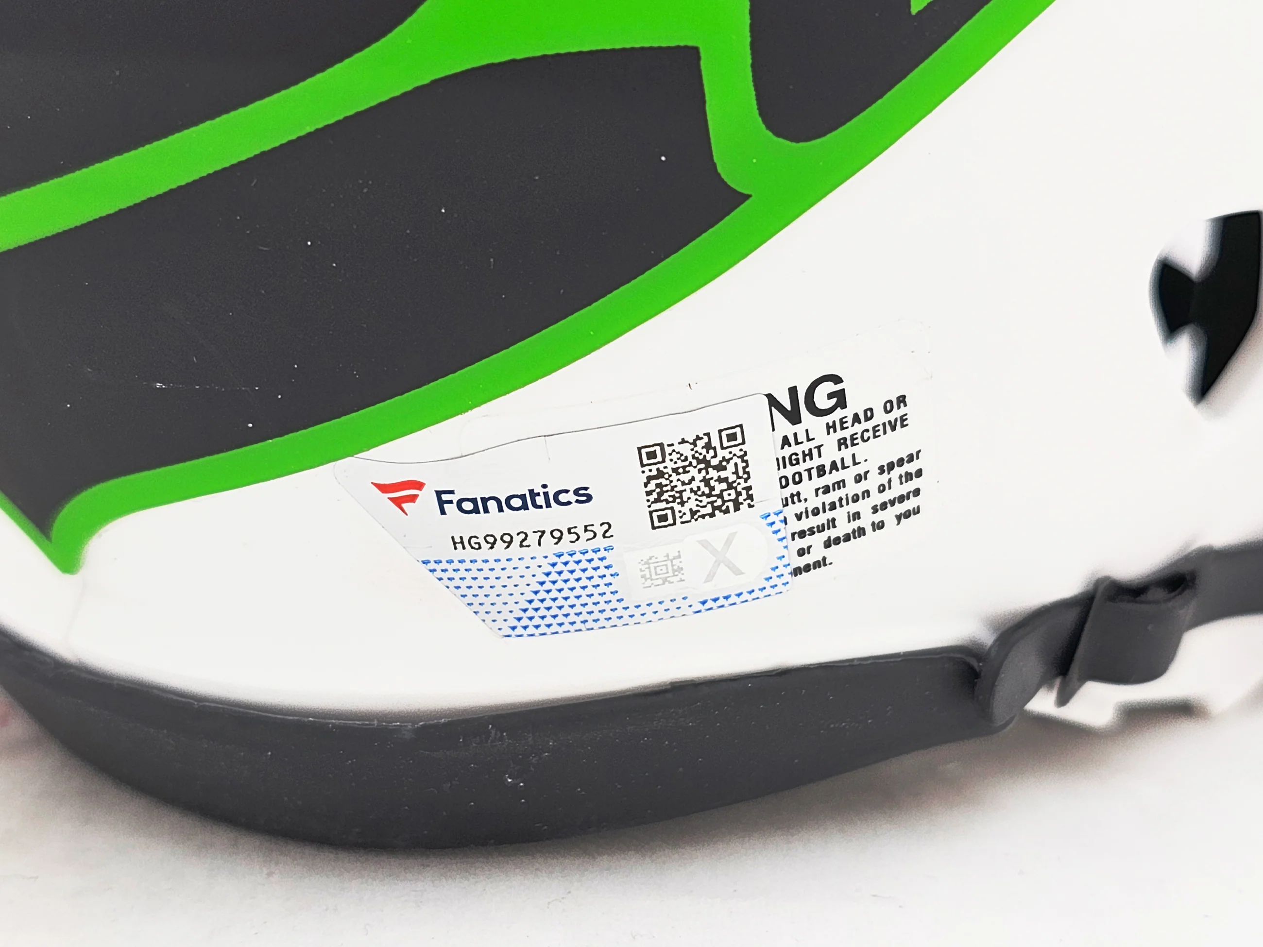 Chris Carson Autographed Seattle Seahawks Lunar Eclipse White Speed Mini Helmet Fanatics Holo Stock #216815 - Image 5