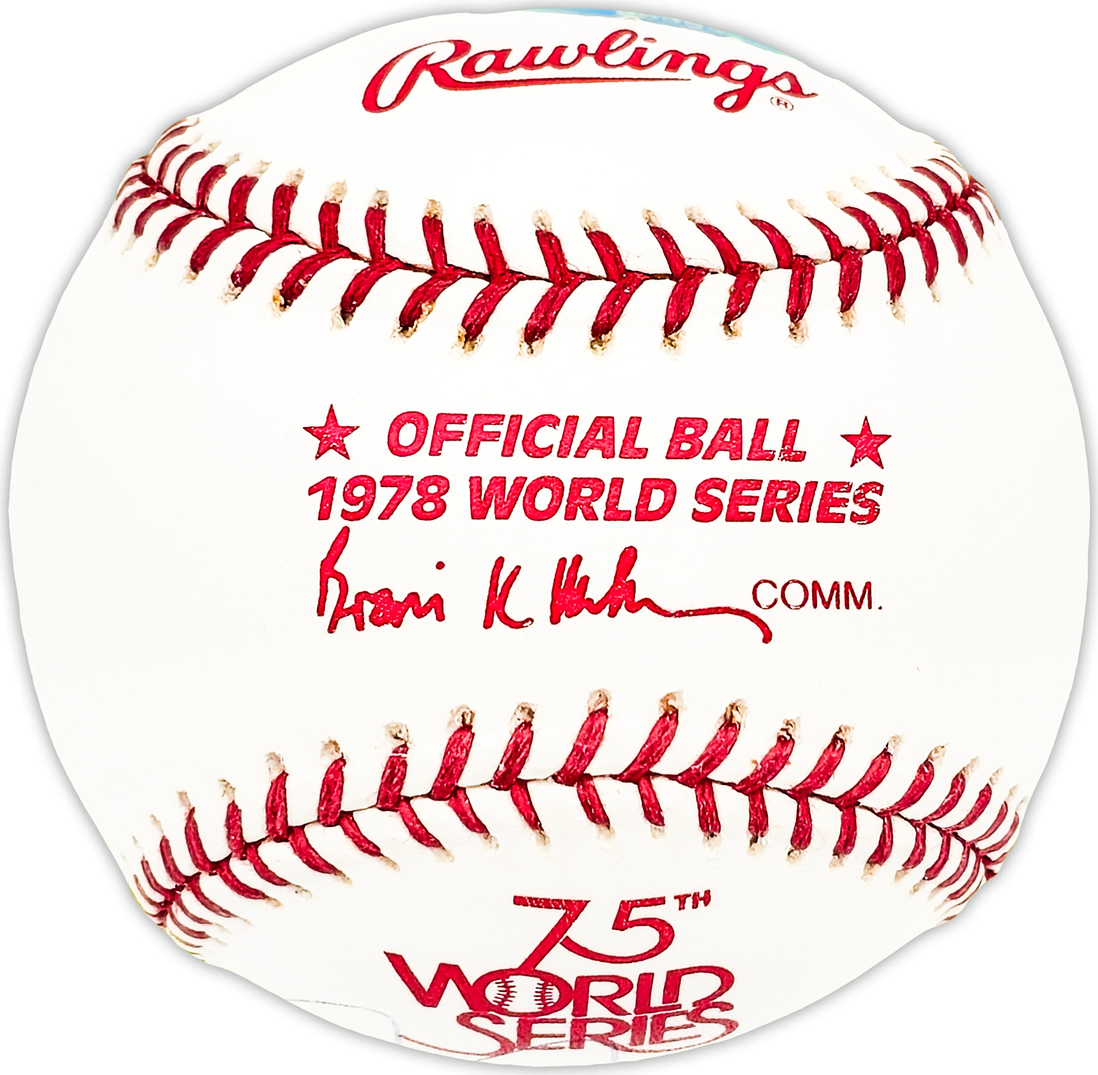 Chris Chambliss Autographed Official 1978 World Series Logo MLB Baseball New York Yankees "76 ALCS Walkoff HR 10/14/76 77-78 WS Champs" Beckett BAS QR #BM25614 - Image 2