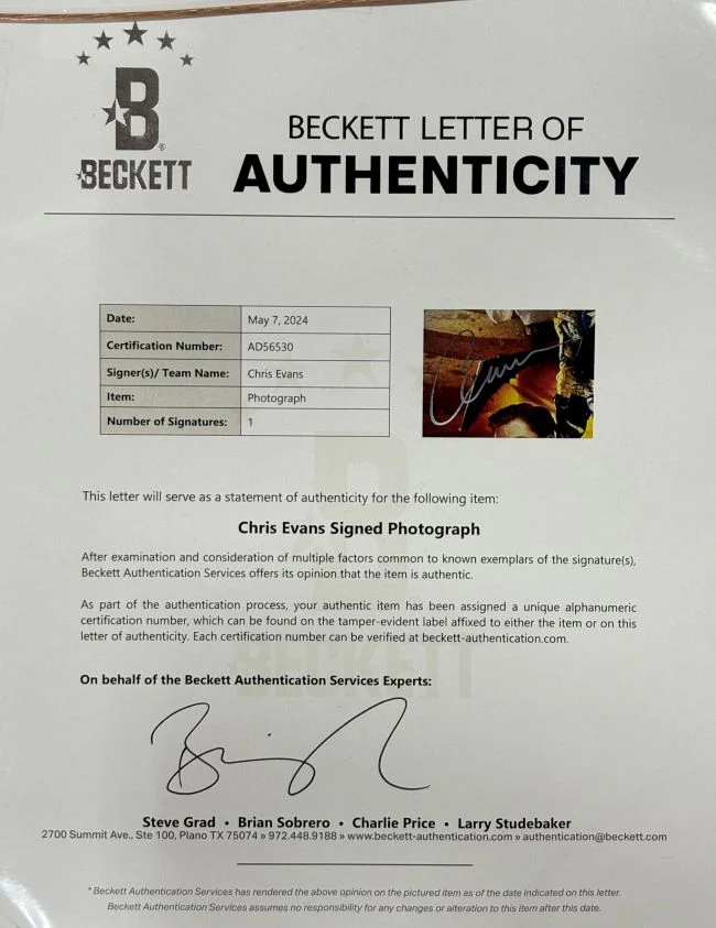 Chris Evans Signed Framed 16x20 Captain America Collage Photo 2 BAS LOA - Image 3