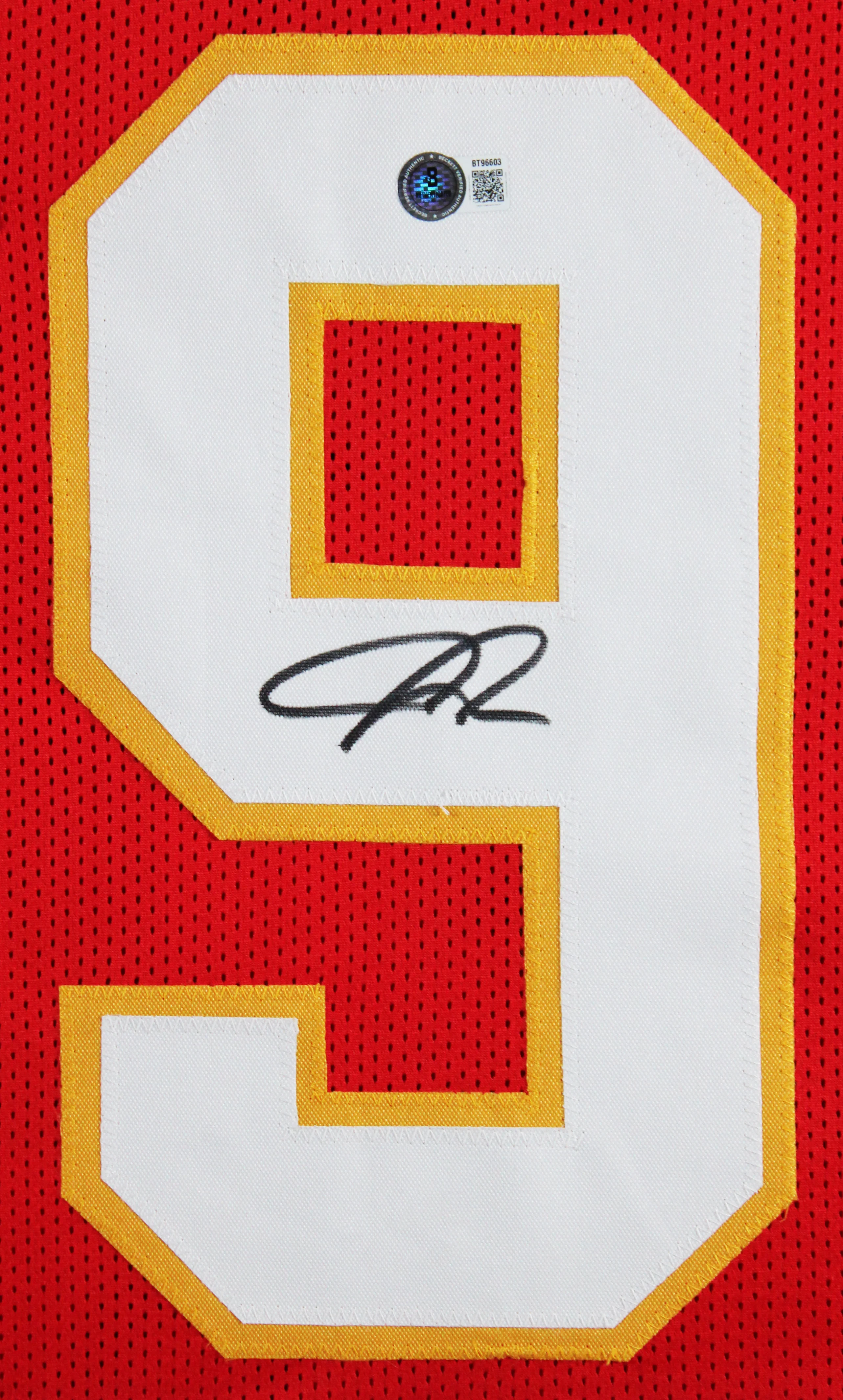 Chris Jones Authentic Signed Red Pro Style Framed Jersey Autographed BAS - Image 3