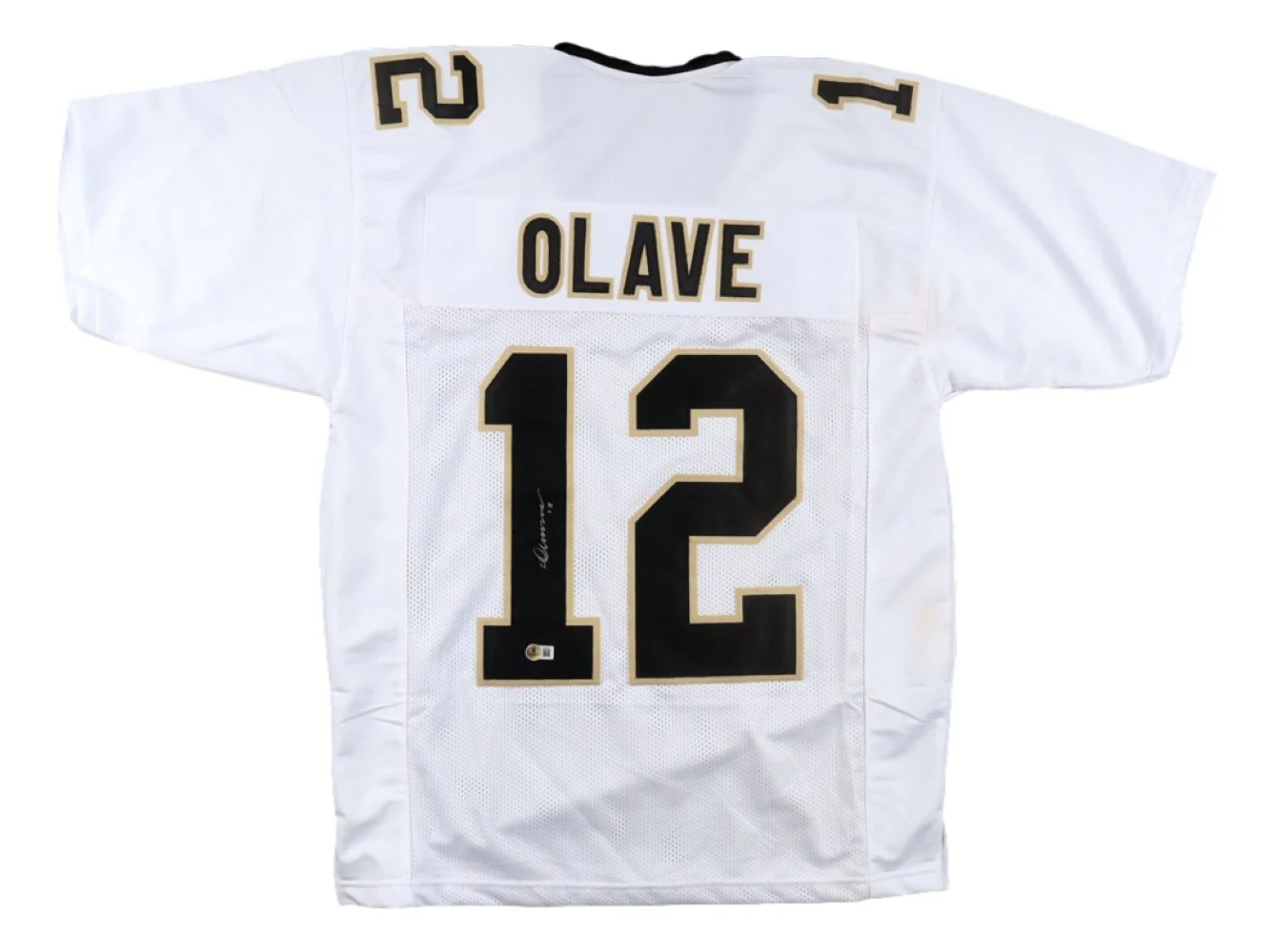 Chris Olave New Orleans Signed White Football Jersey BAS