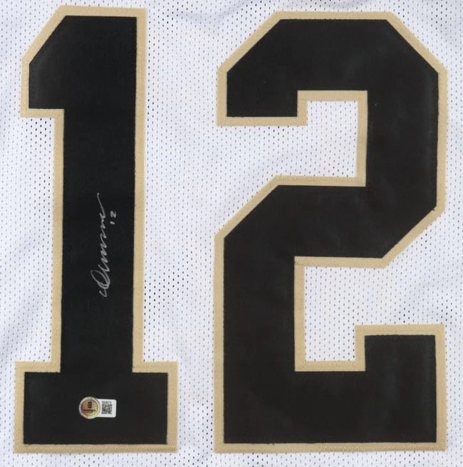 Chris Olave New Orleans Signed White Football Jersey BAS - Image 2