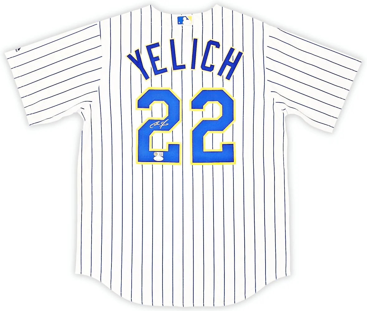 Christian Yelich Signed Milwaukee Brewers Majestic Replica Baseball Jersey JSA