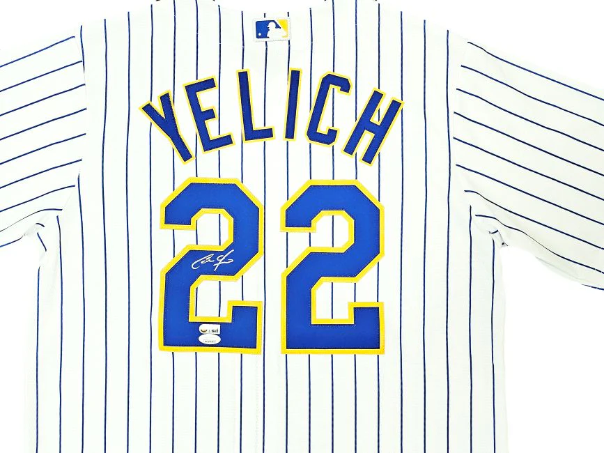 Christian Yelich Signed Milwaukee Brewers Majestic Replica Baseball Jersey JSA - Image 2