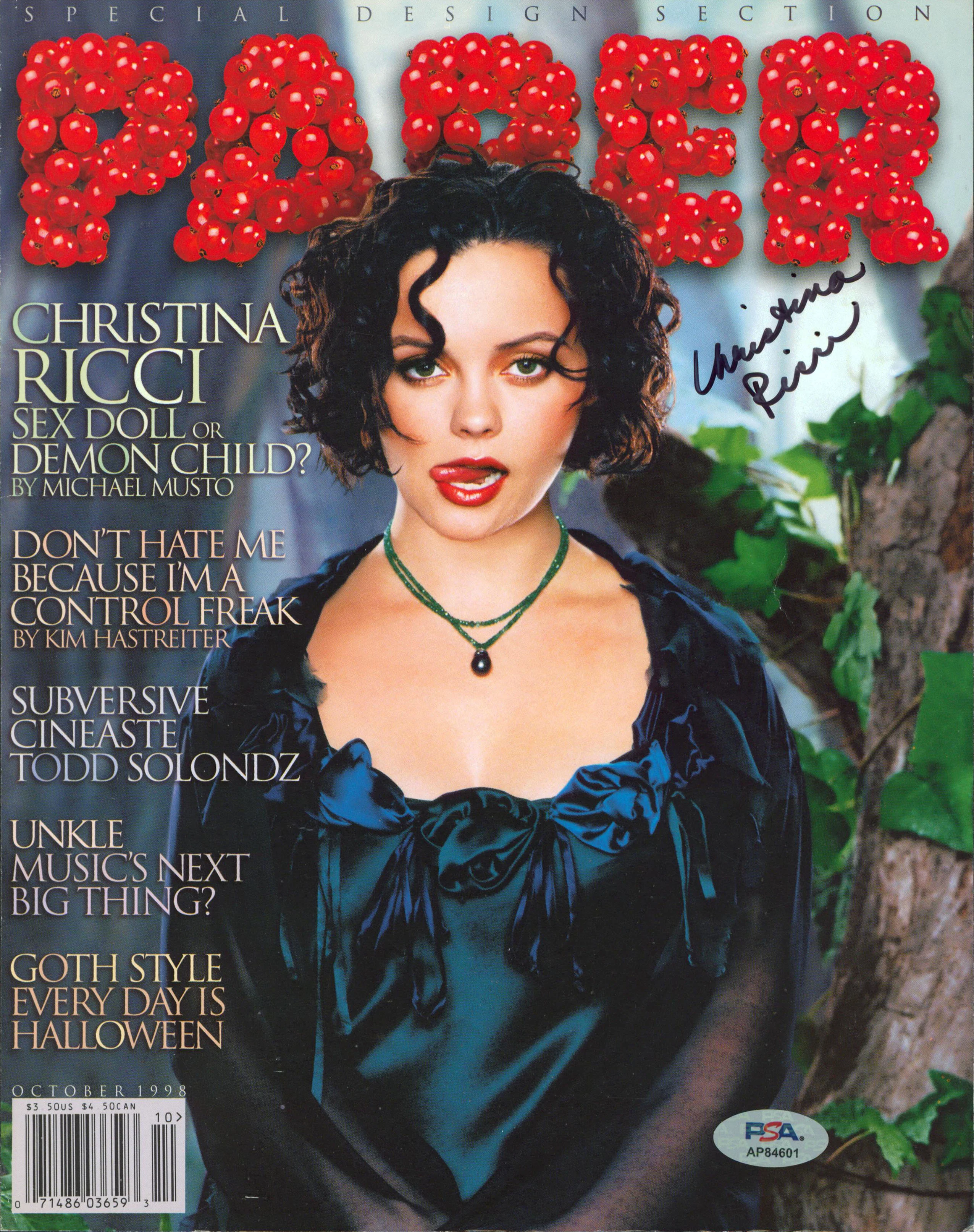 Christina Ricci Authentic Signed Paper Magazine Cover October 1998 PSA #AP84601 - Image 2