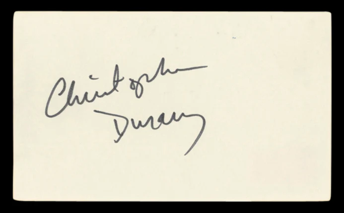 Christopher Durang Authentic Signed 3x5 Index Card Autographed BAS #BV03156