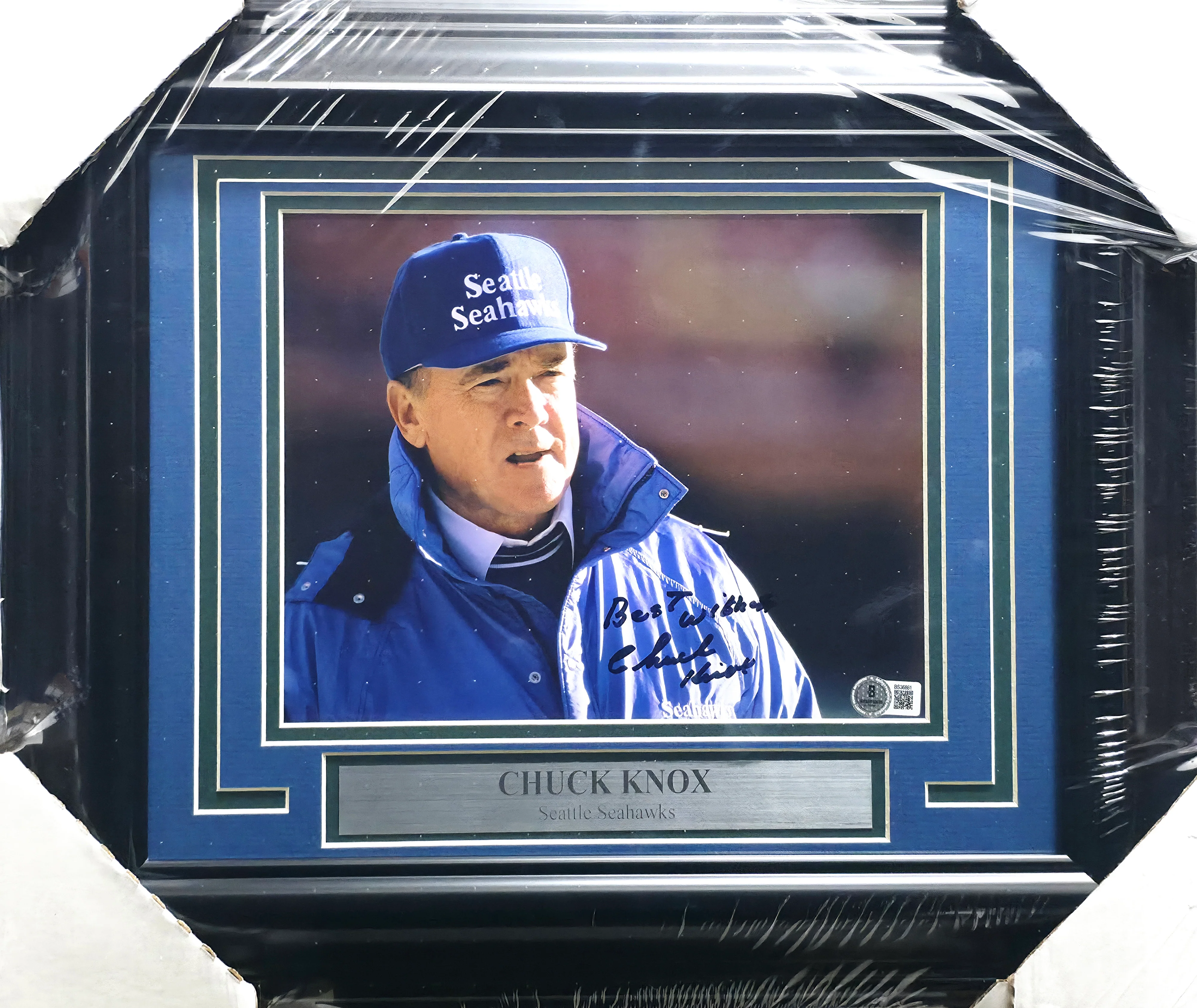 Chuck Knox Autographed Framed 8x10 Photo Seattle Seahawks Beckett BAS QR #BS36861