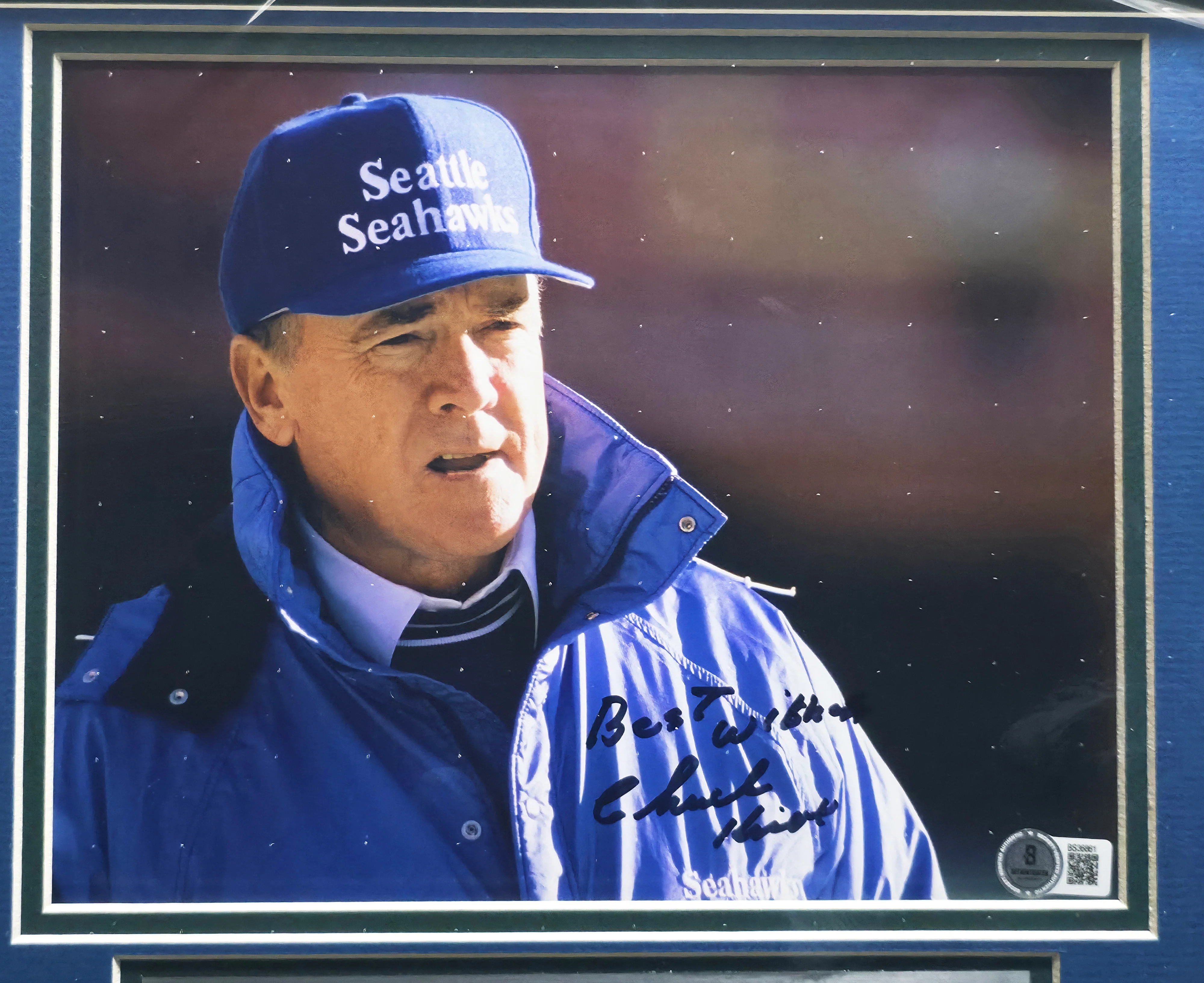 Chuck Knox Autographed Framed 8x10 Photo Seattle Seahawks Beckett BAS QR #BS36861 - Image 2