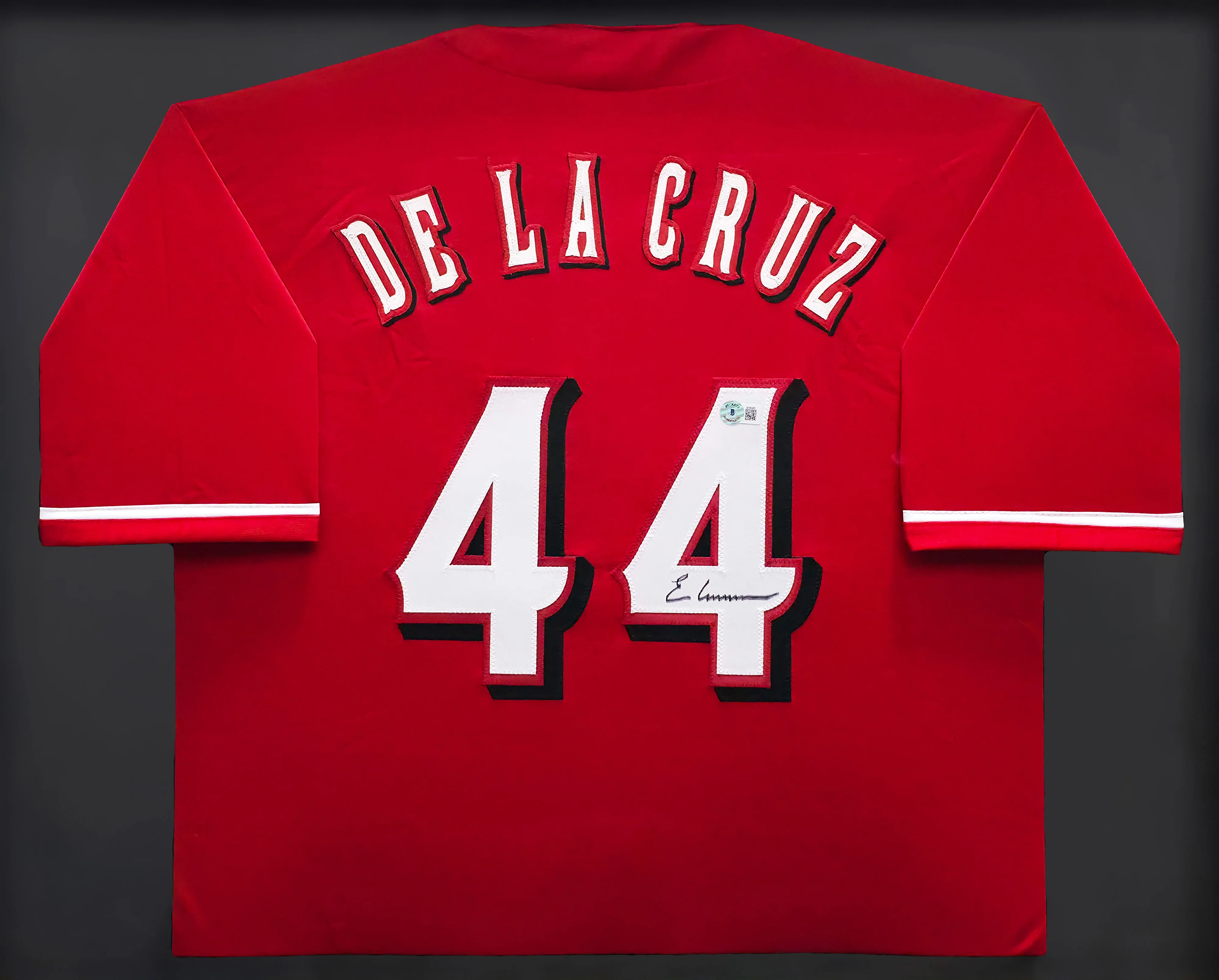 Cincinnati Reds Elly De La Cruz Autographed Framed Red Jersey Beckett BAS QR Stock #239066 - Image 2