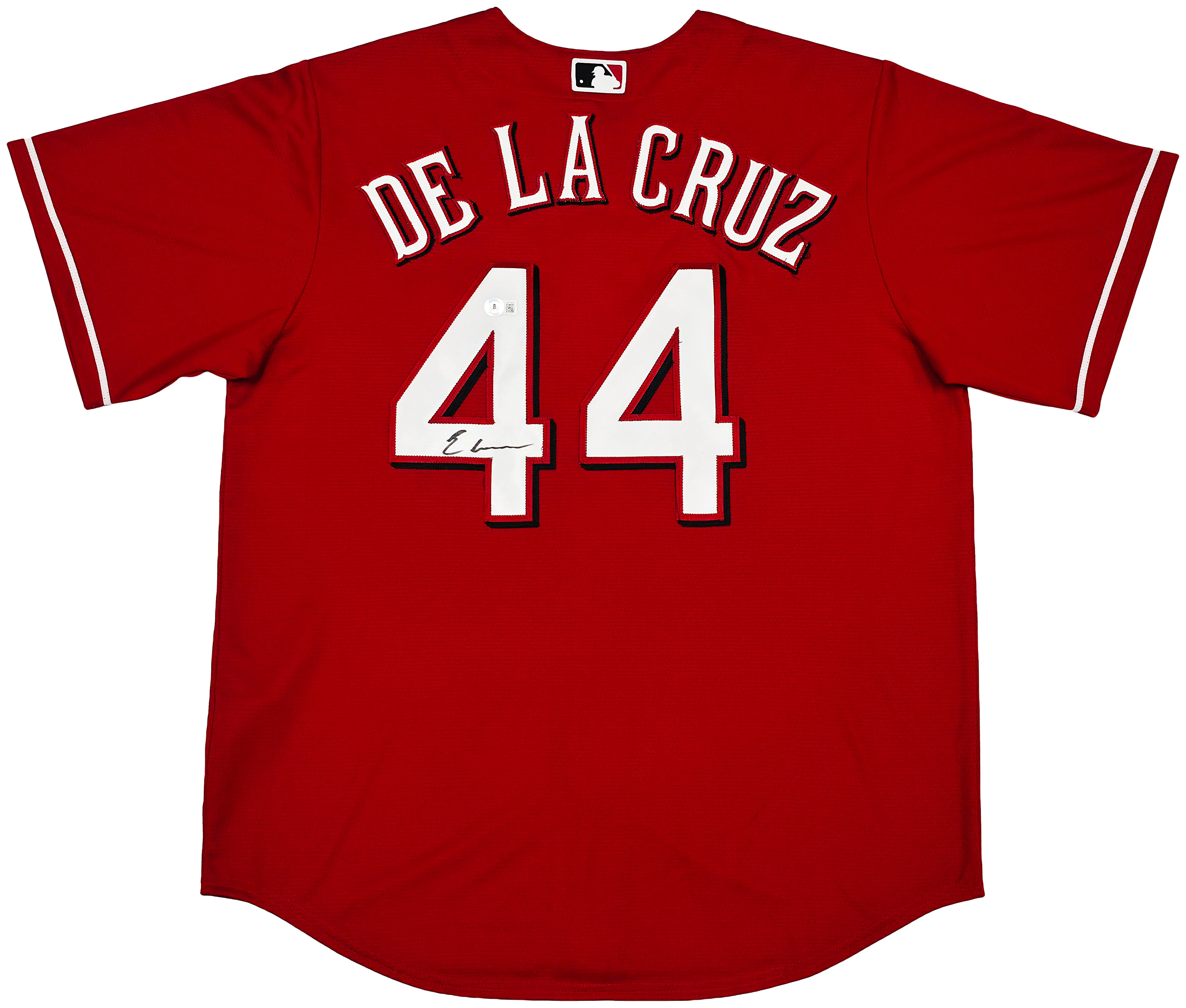Cincinnati Reds Elly De La Cruz Autographed Red Nike Jersey Size L Beckett BAS Witness Stock #256877 - Image 2