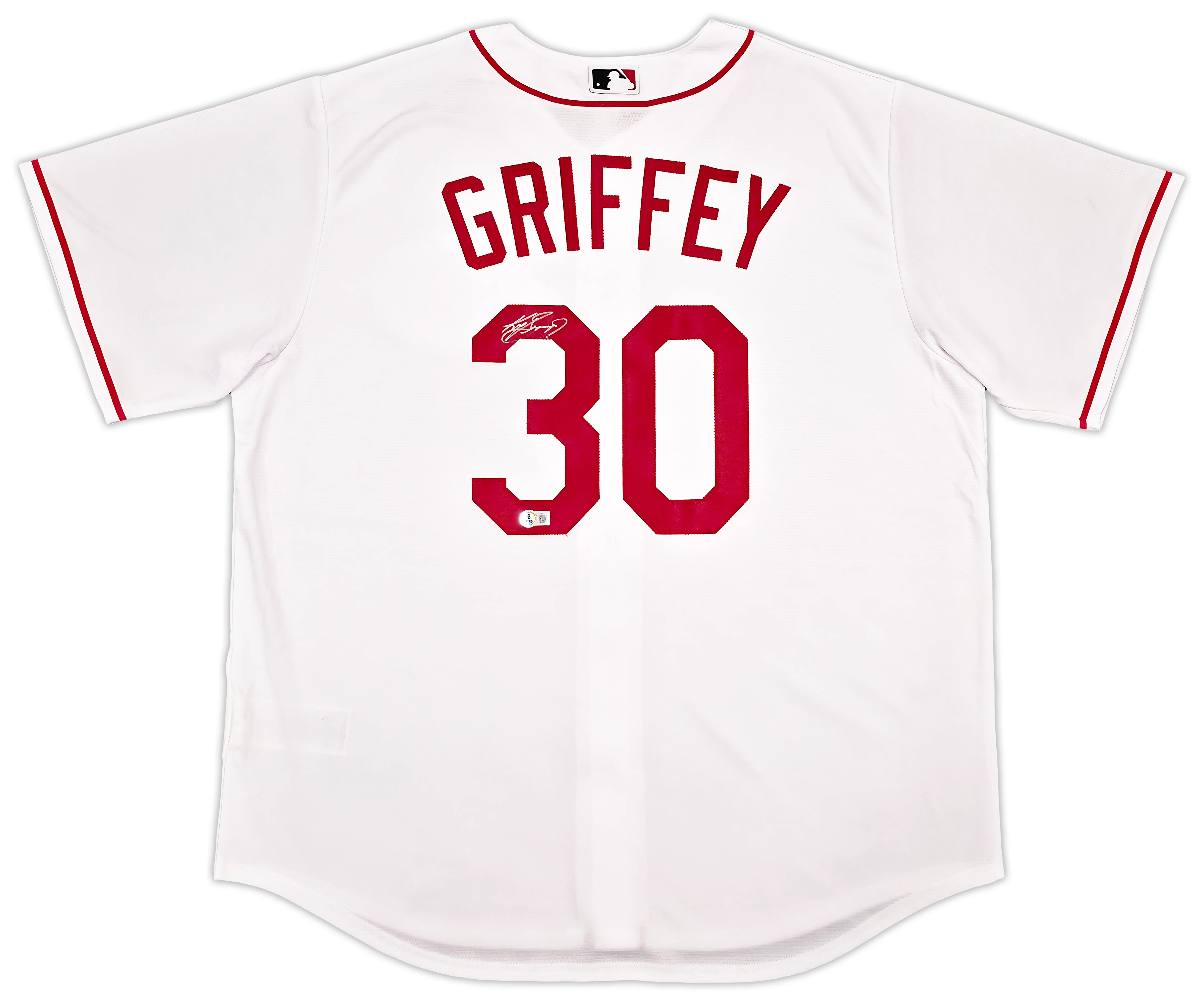 Cincinnati Reds Ken Griffey Jr. Autographed White Nike Jersey Size L Beckett BAS Witness Stock #255485 - Image 5