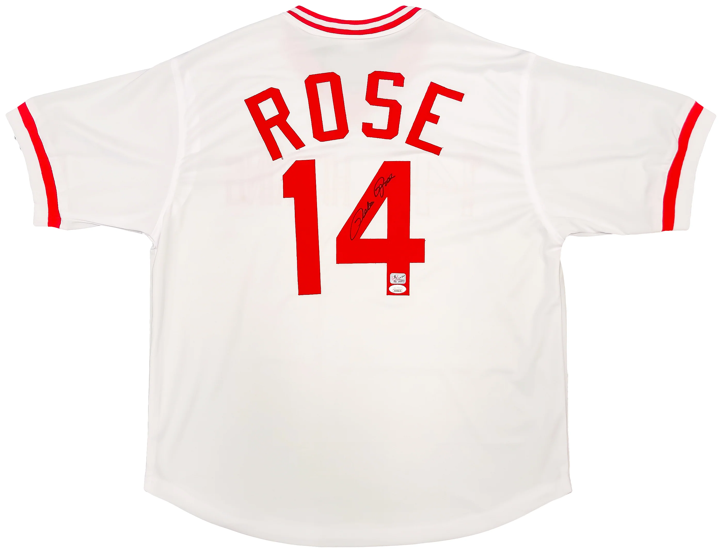 Cincinnati Reds Pete Rose Autographed White Jersey JSA Stock #202353 - Image 2