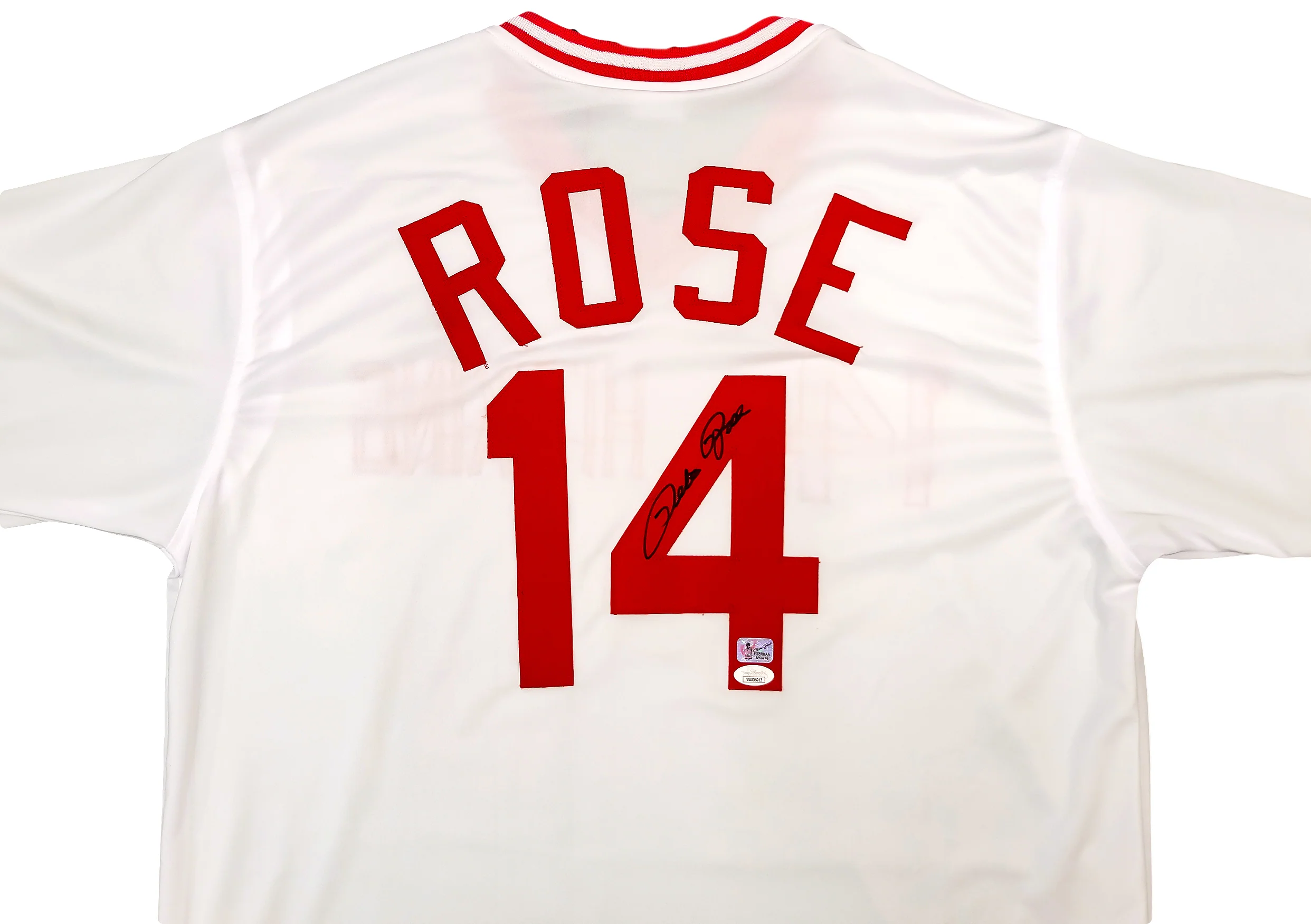 Cincinnati Reds Pete Rose Autographed White Jersey JSA Stock #202353 - Image 3