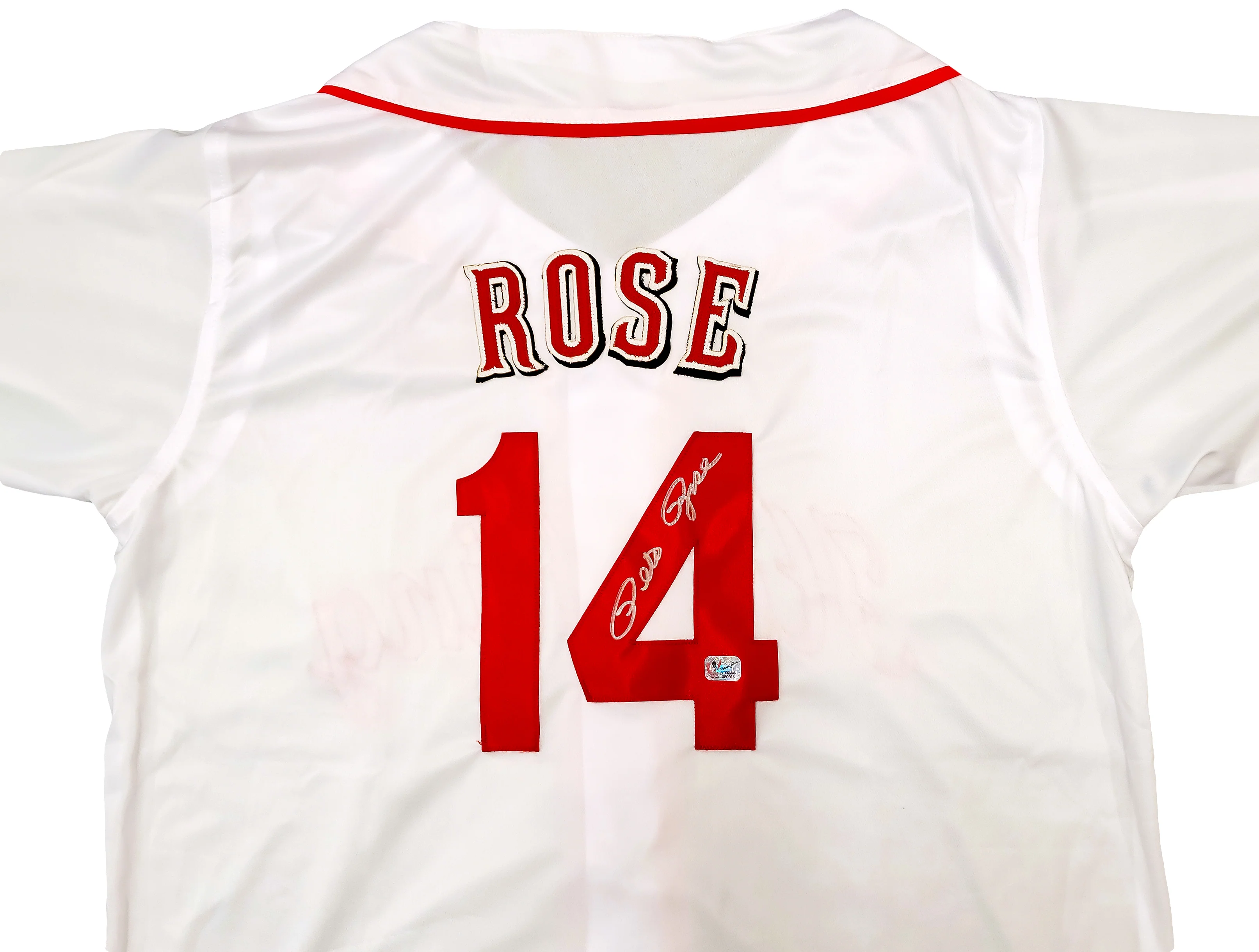 Cincinnati Reds Pete Rose Autographed White Jersey PR Holo Stock #202356 - Image 3