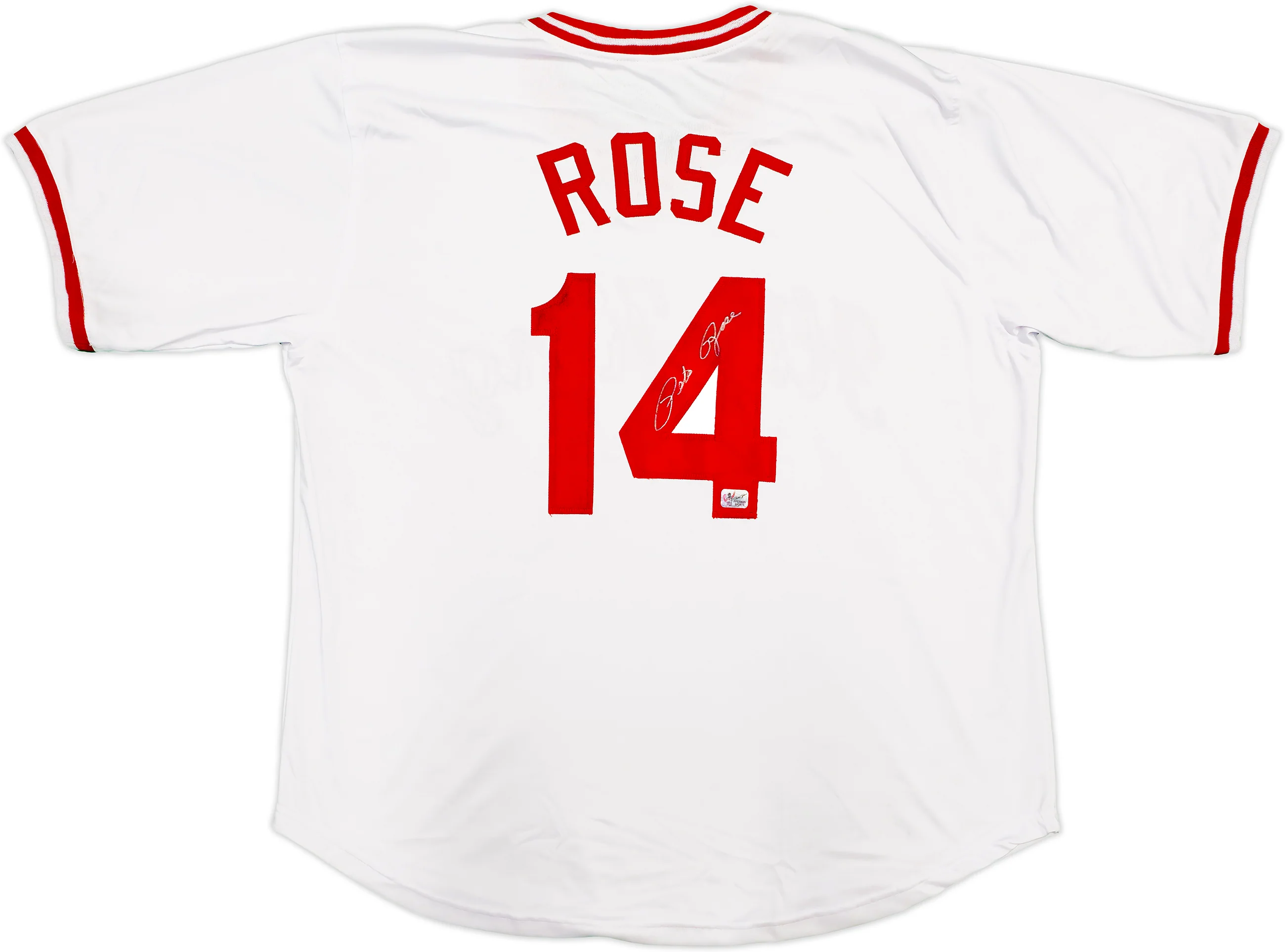 Cincinnati Reds Pete Rose Autographed White & Red Baseball Jersey PR Holo Stock #228778 - Image 2