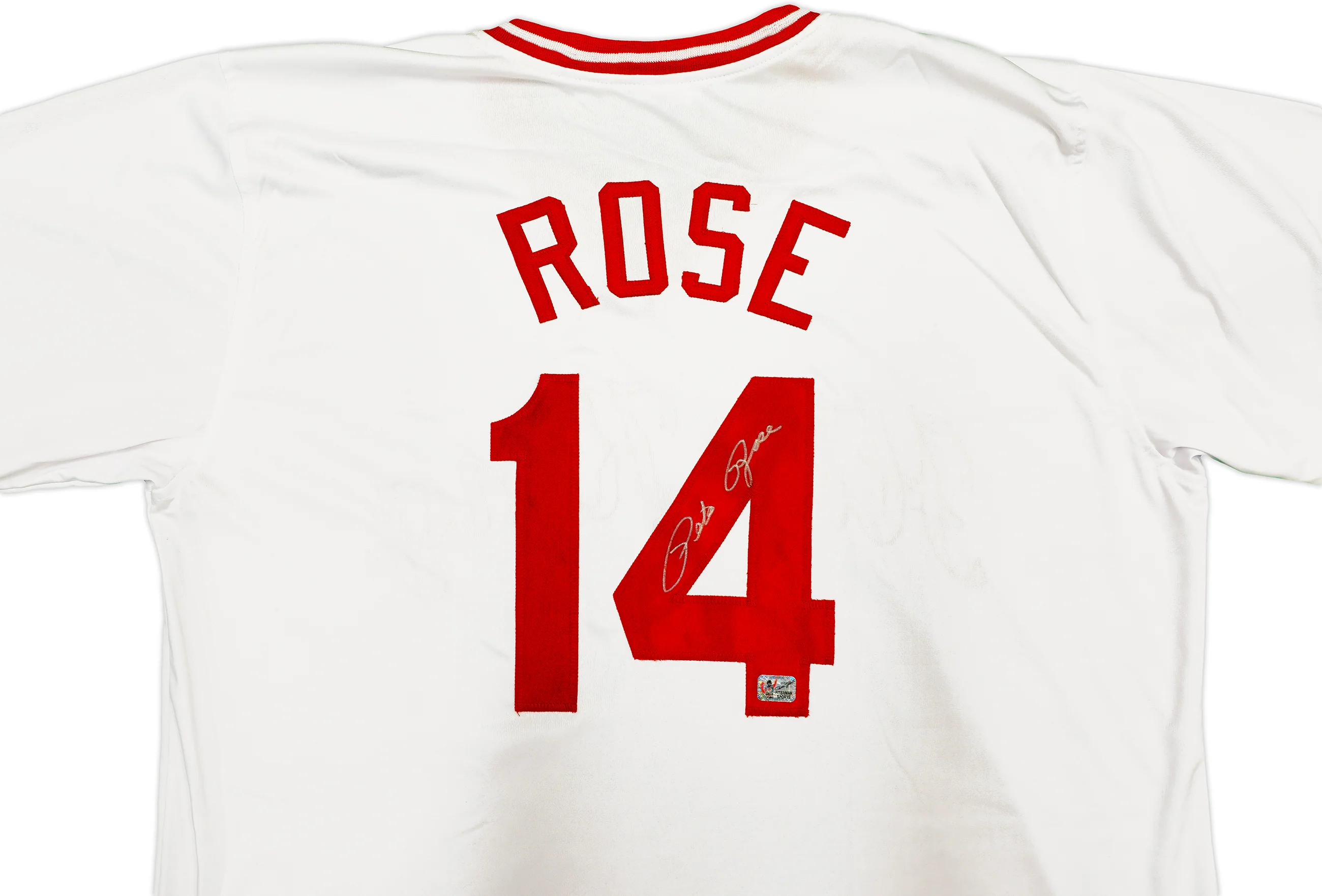 Cincinnati Reds Pete Rose Autographed White & Red Baseball Jersey PR Holo Stock #228778 - Image 3