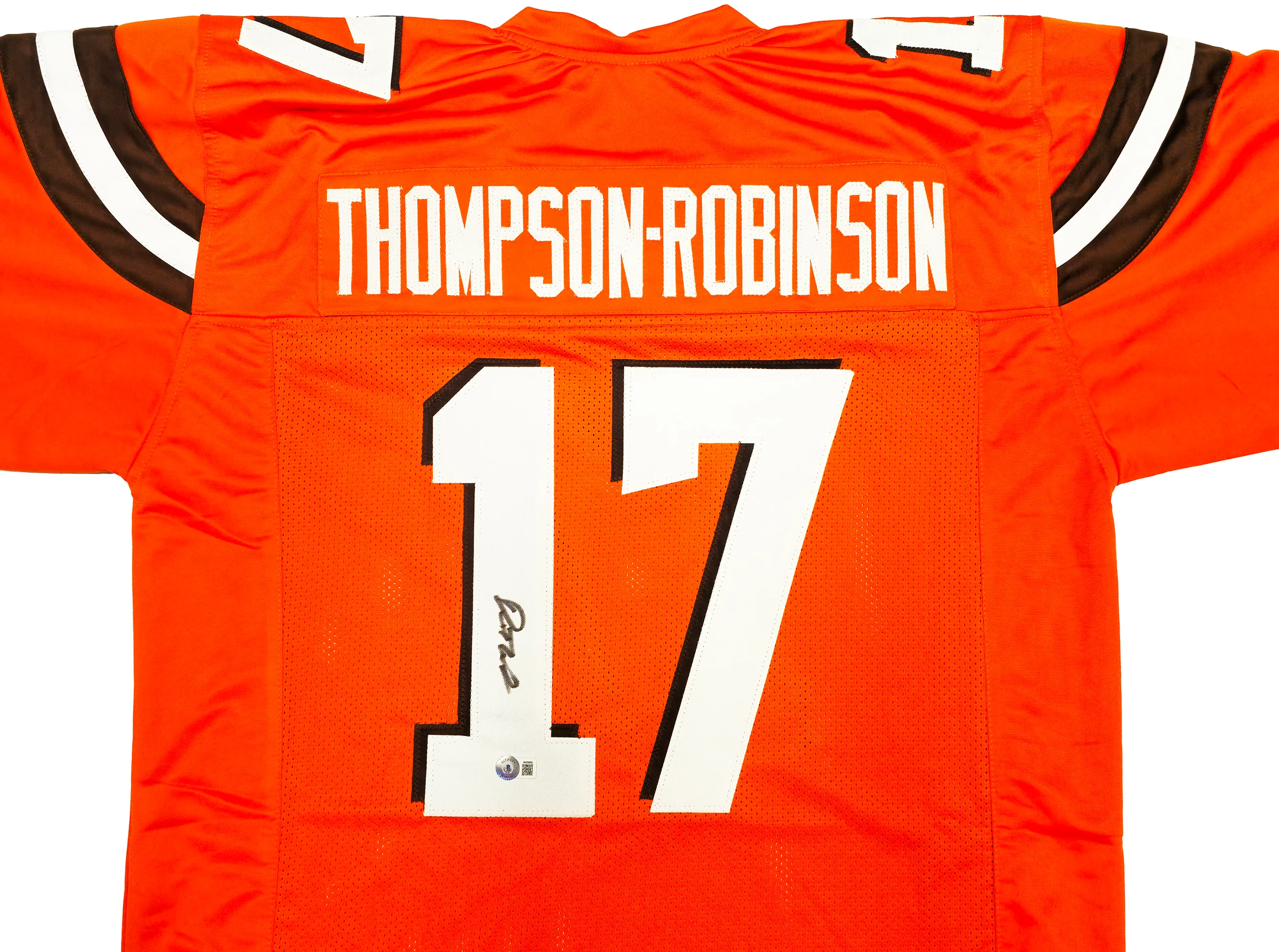 Cleveland Browns Dorian Thompson-Robinson Autographed Orange Jersey Beckett BAS Witness Stock #233369 - Image 3