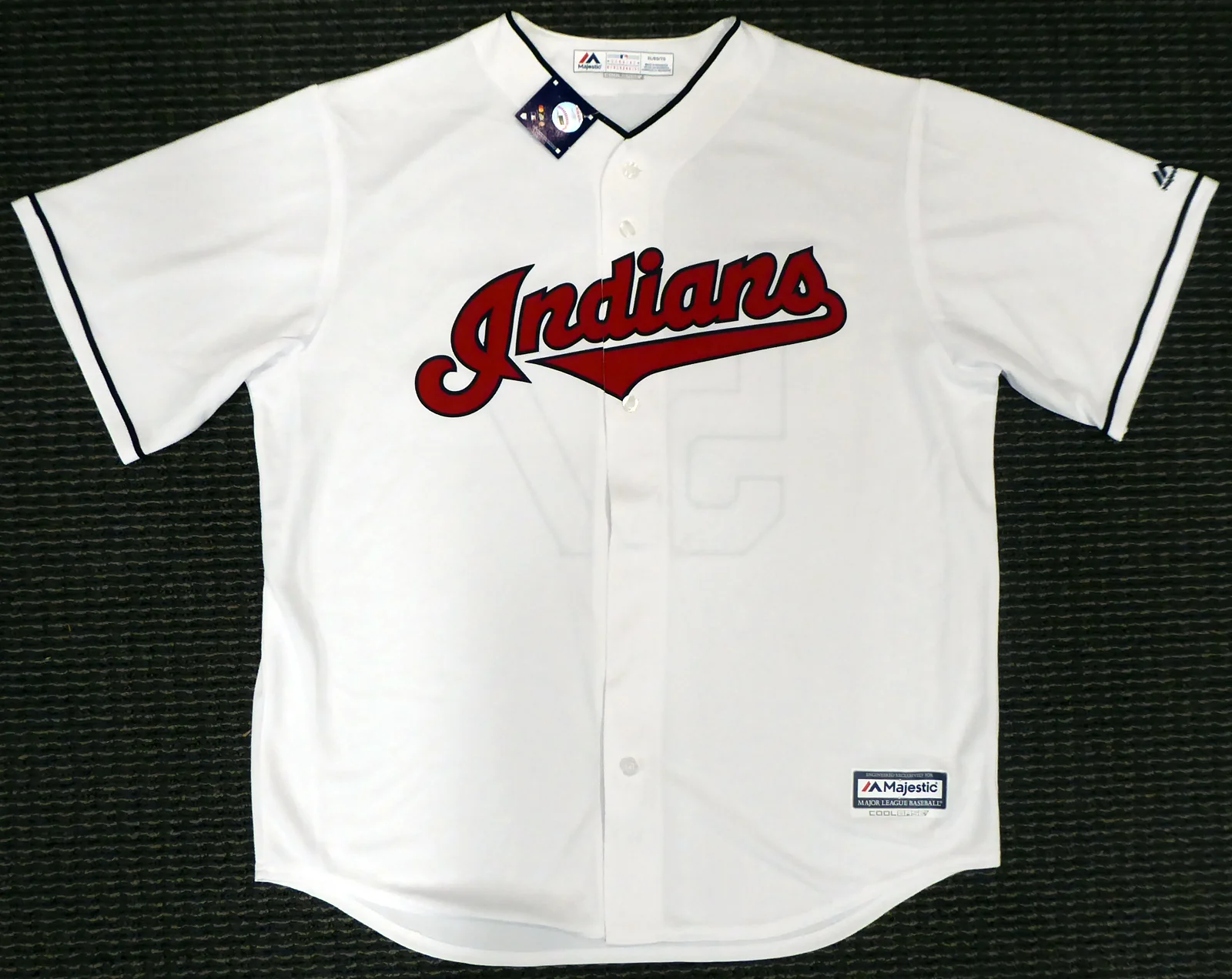 Cleveland Indians Shane Bieber Autographed White Majestic Cool Base Jersey Size XL "Go Tribe" Beckett BAS Stock #187724 - Image 4