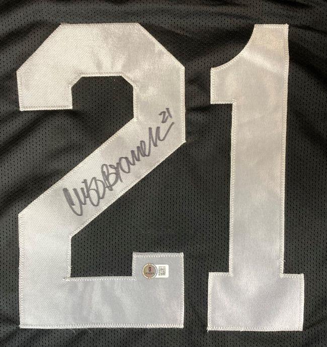 Cliff Branch Oakland Signed Black Football Jersey BAS - Image 2