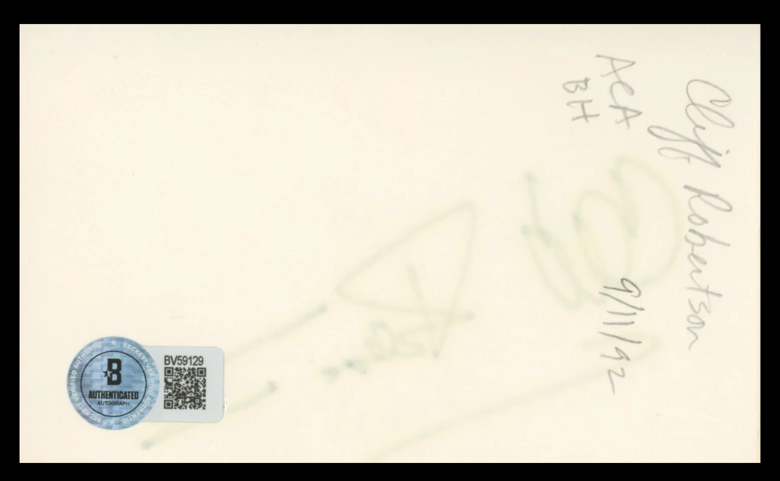 Cliff Robertson Charly Authentic Signed 3x5 Index Card Autographed BAS #BV59129 - Image 3