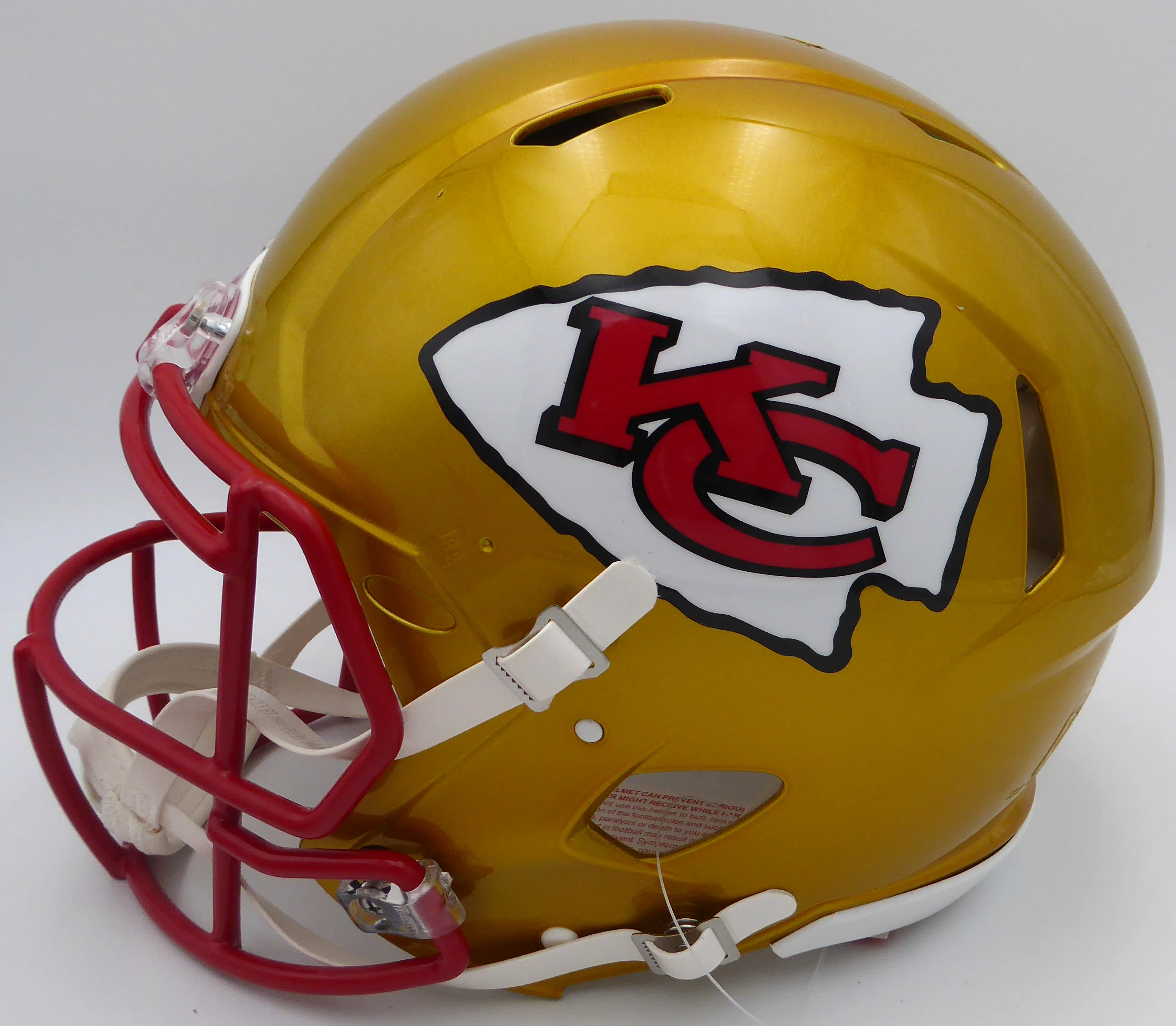 Clyde Edwards-Helaire Autographed Kansas City Chiefs Flash Gold Authentic Full Size Speed Helmet Beckett BAS QR #WK21042 - Image 3