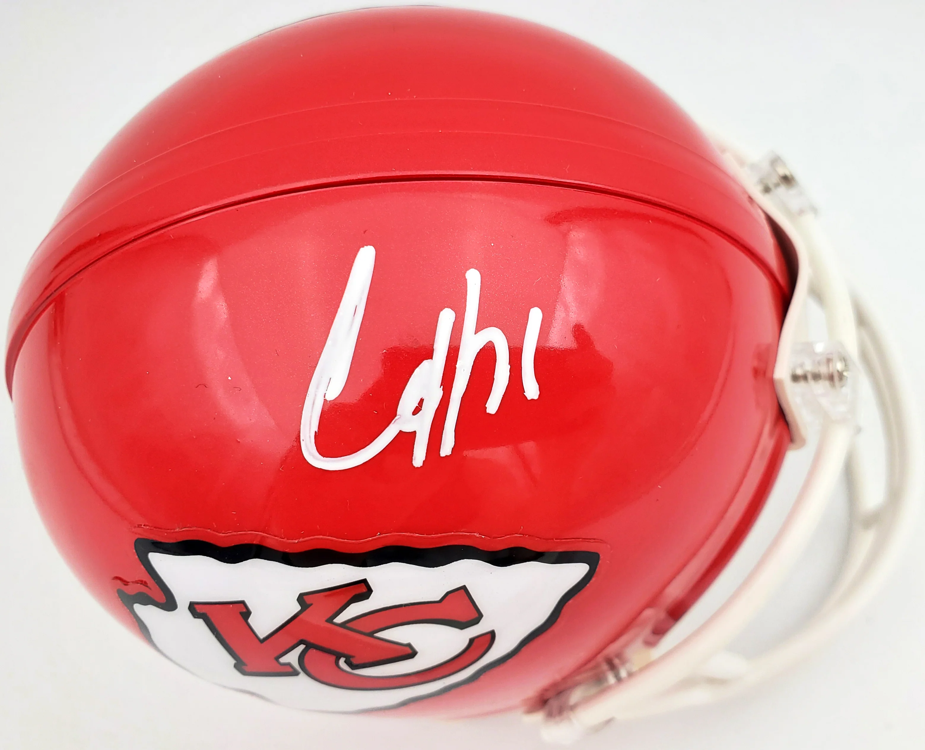 Clyde Edwards-Helaire Autographed Kansas City Chiefs Red Mini Helmet Beckett BAS QR Stock #193781 - Image 2